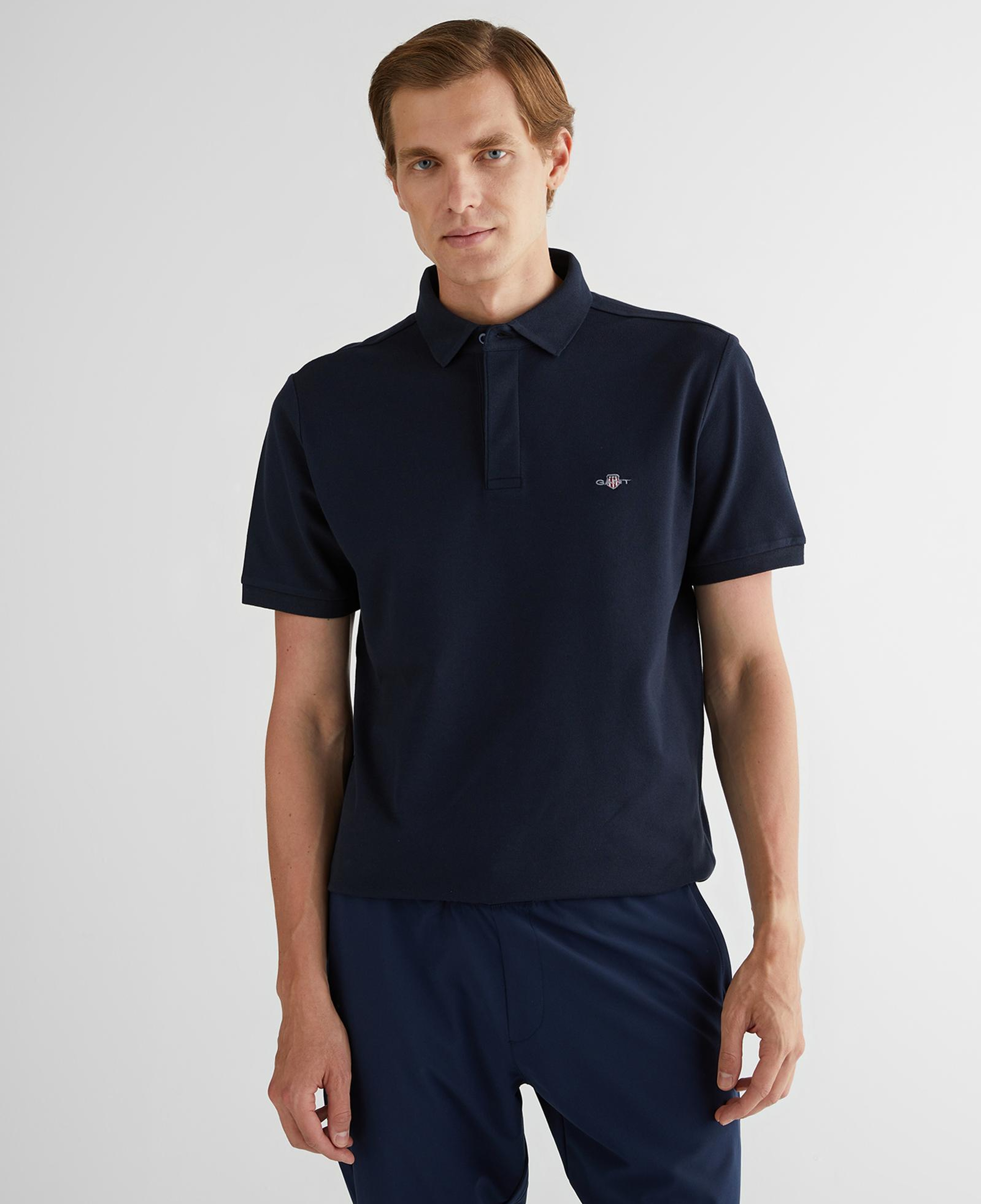 GANT Erkek Lacivert Kısa Kollu Polo