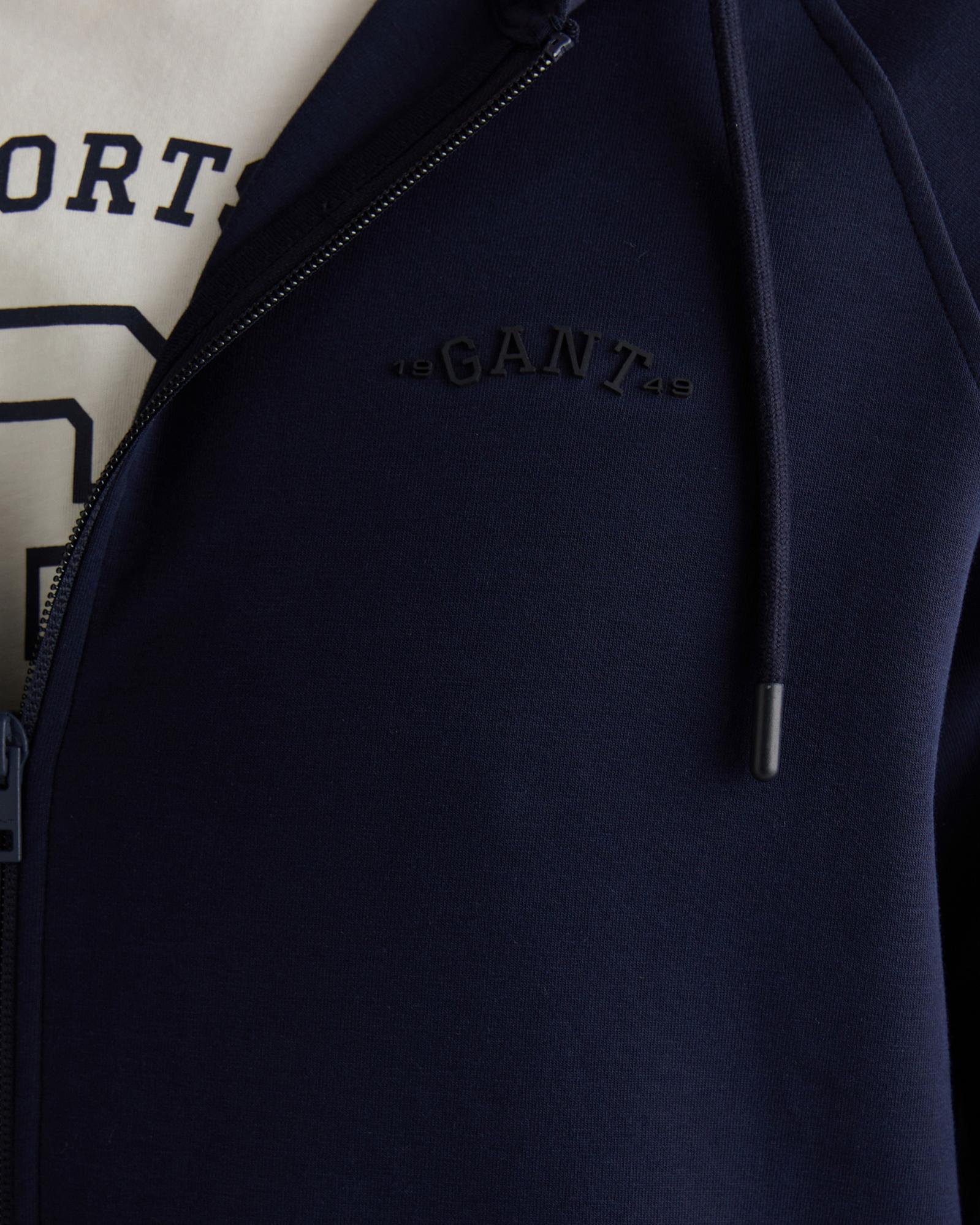 GANT Erkek Lacivert Regular Fit Kapüşonlu Sweatshirt