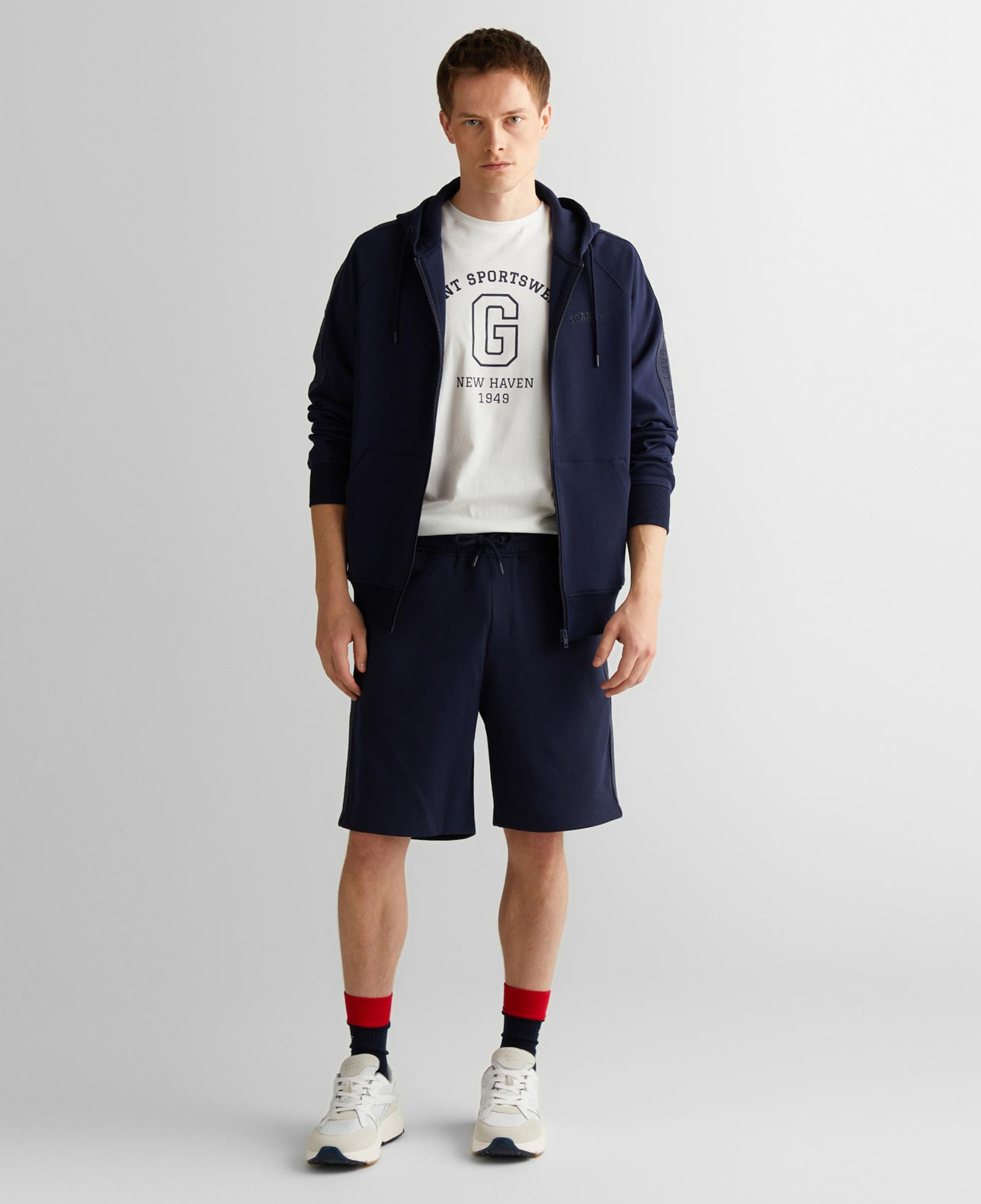 GANT Erkek Lacivert Regular Fit Kapüşonlu Sweatshirt