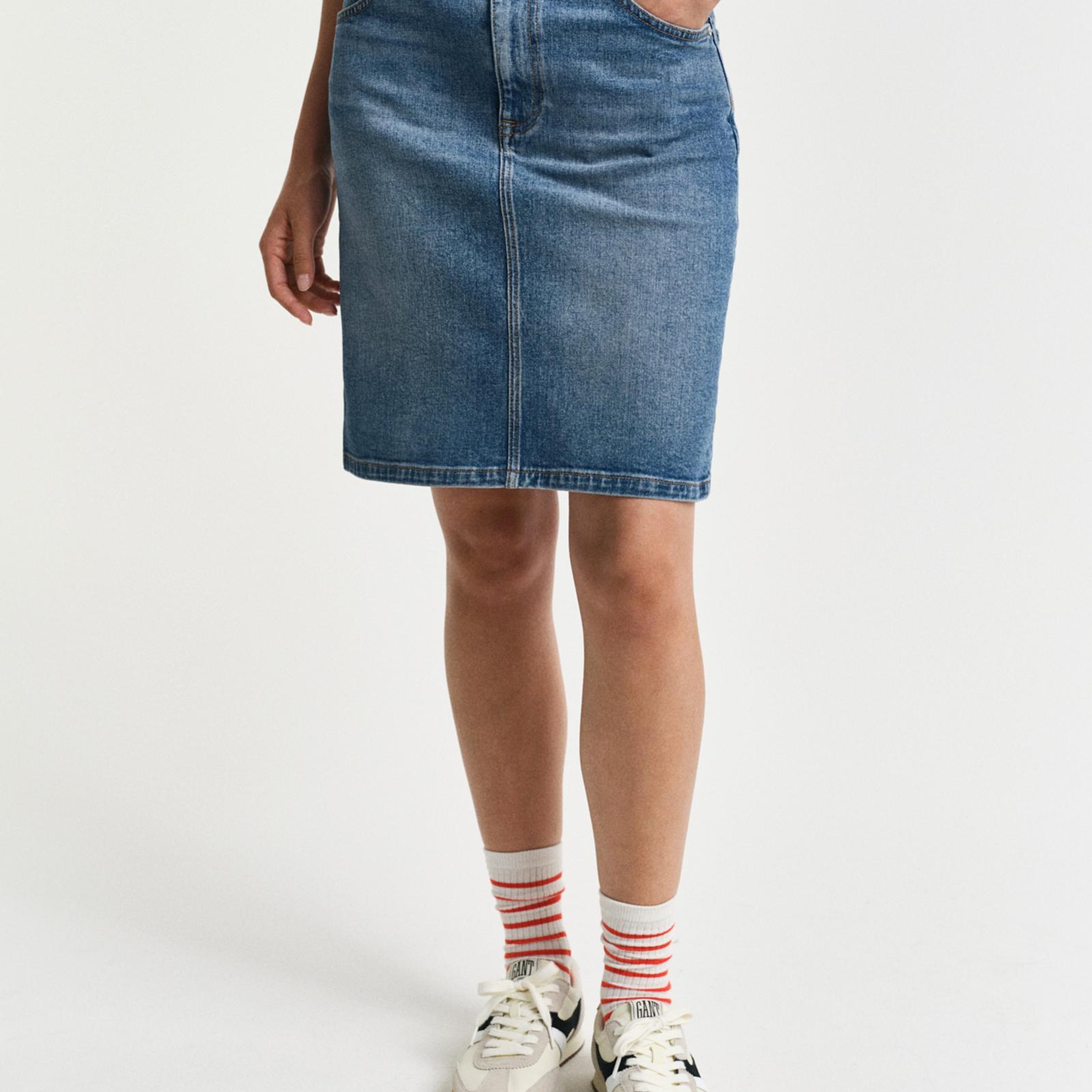 GANT Kadın Mavi Straight Fit Etek