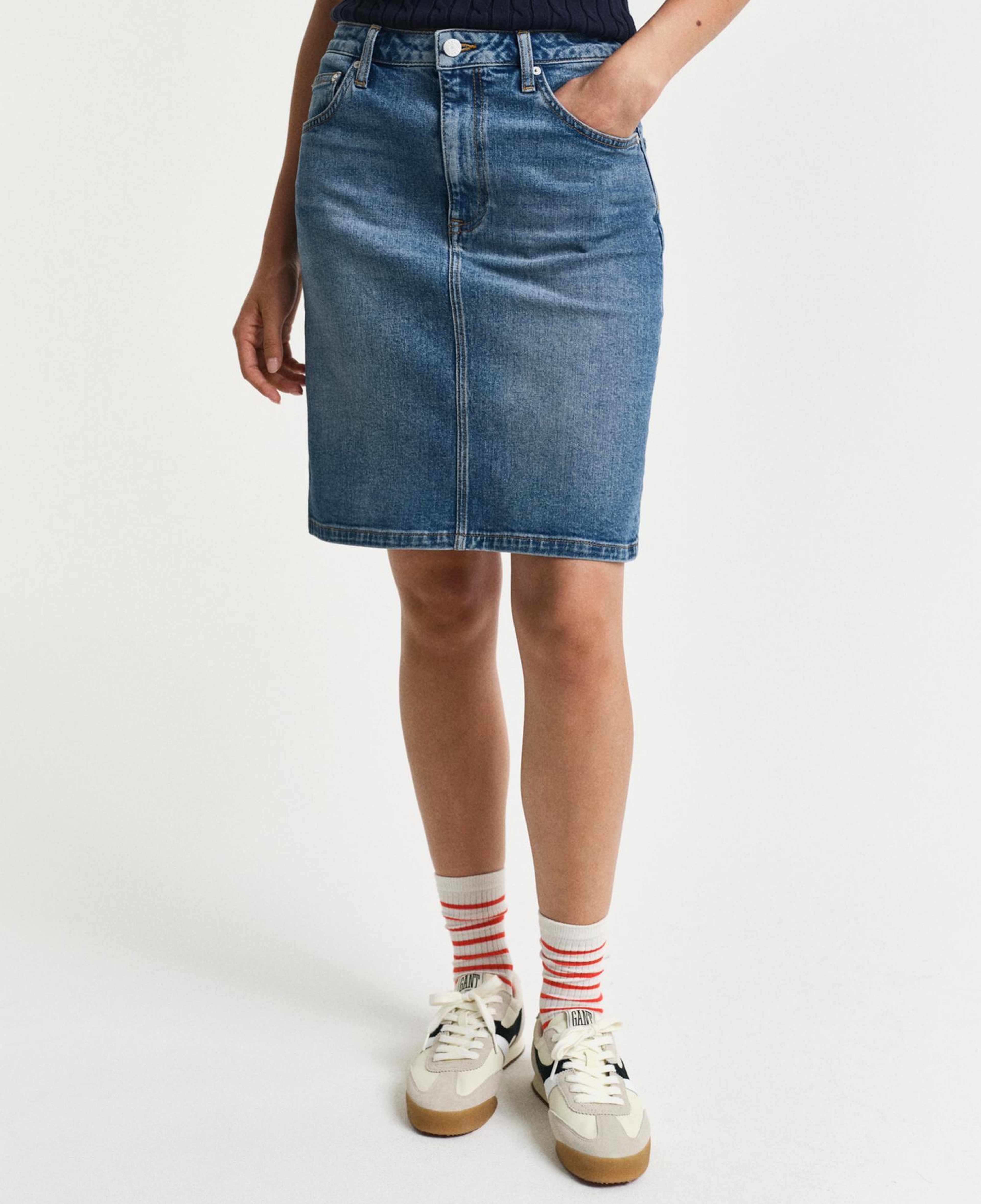 GANT Kadın Mavi Straight Fit Etek