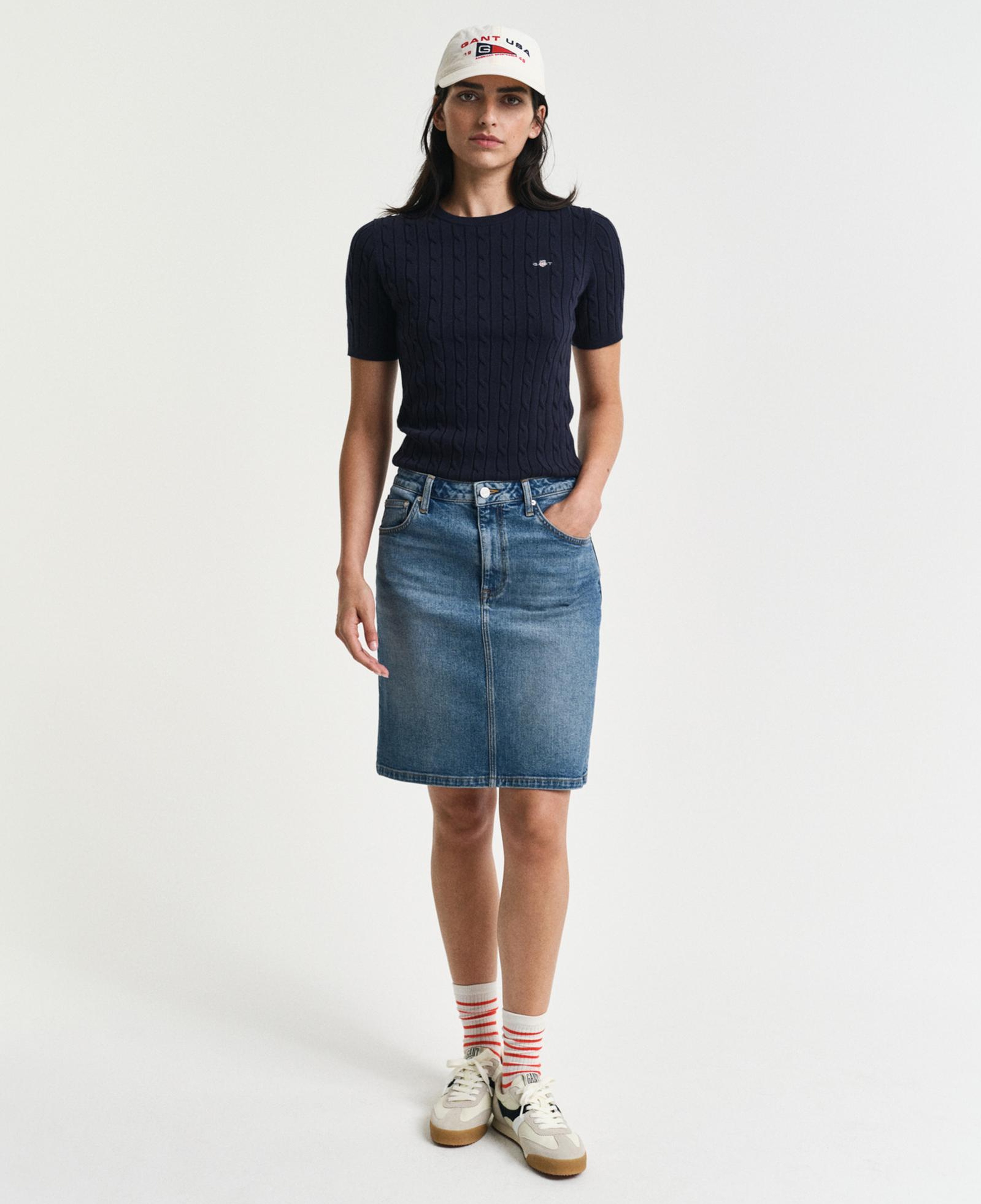 GANT Kadın Mavi Straight Fit Etek