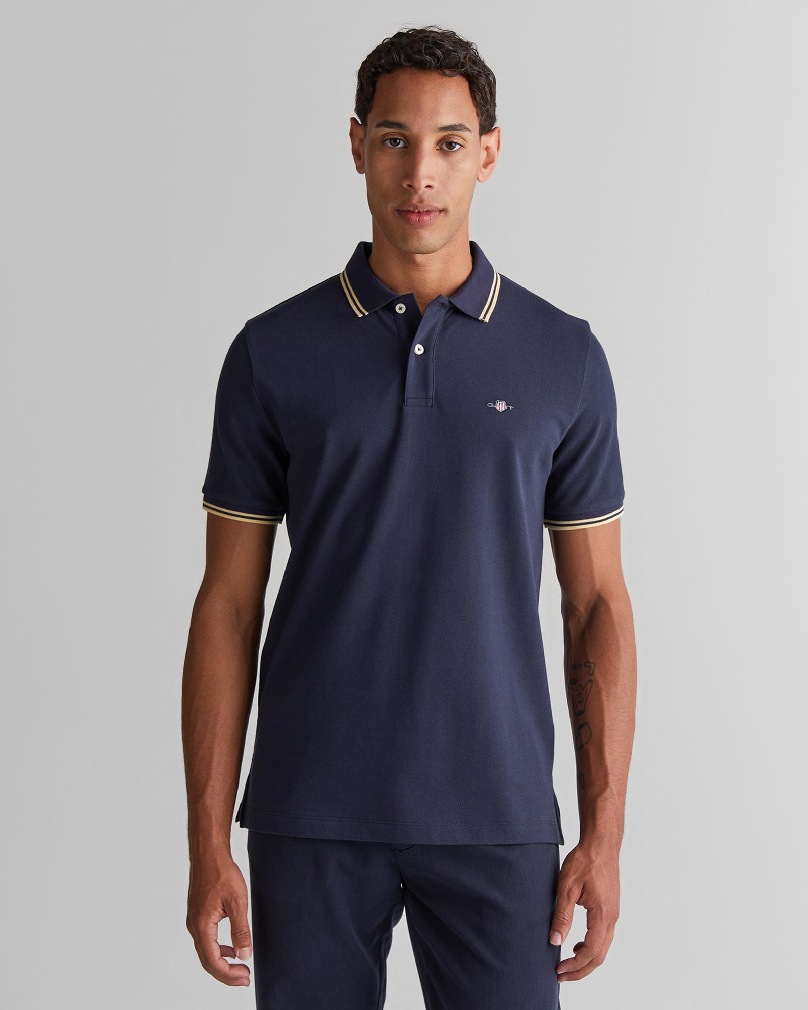 GANT Erkek Lacivert Regular Fit Polo