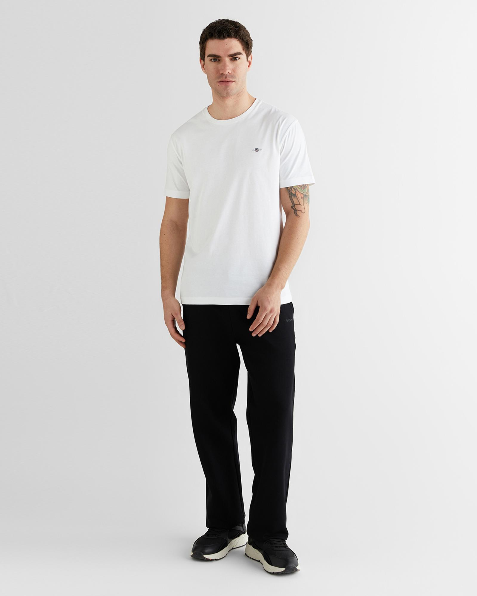 GANT Erkek Siyah Regular Fit Baskılı Eşofman Altı