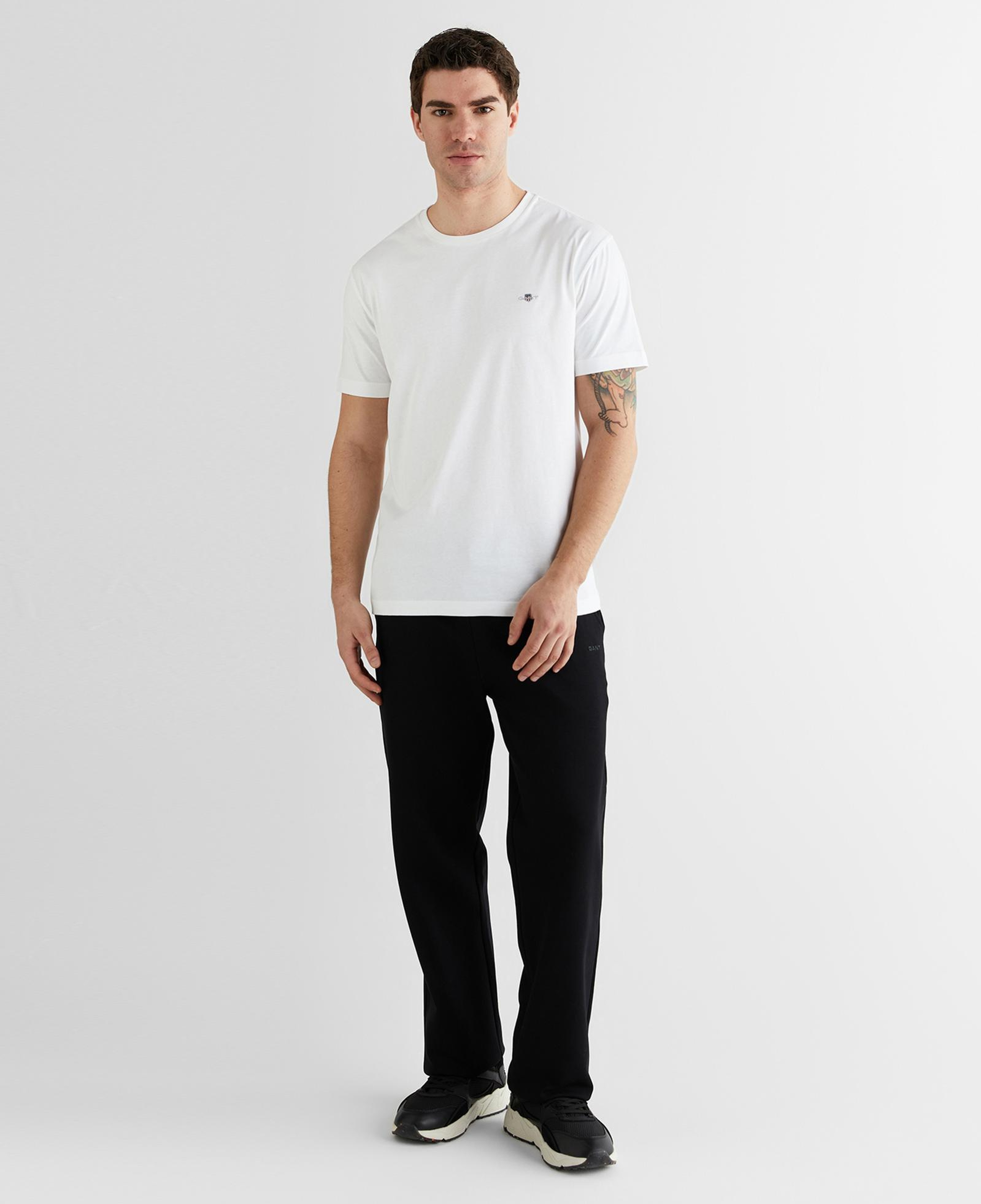 GANT Erkek Siyah Regular Fit Baskılı Eşofman Altı