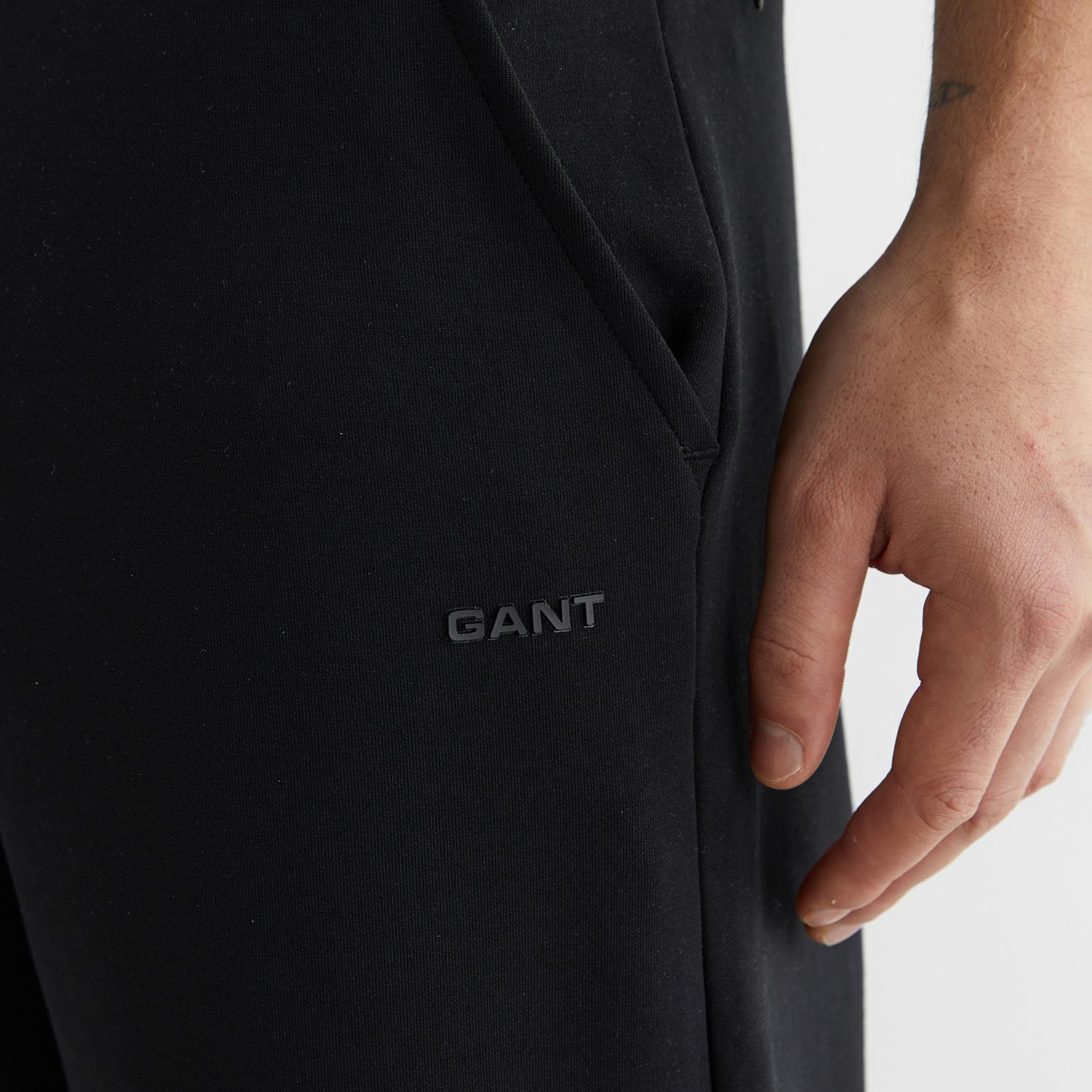 GANT Erkek Siyah Regular Fit Baskılı Eşofman Altı