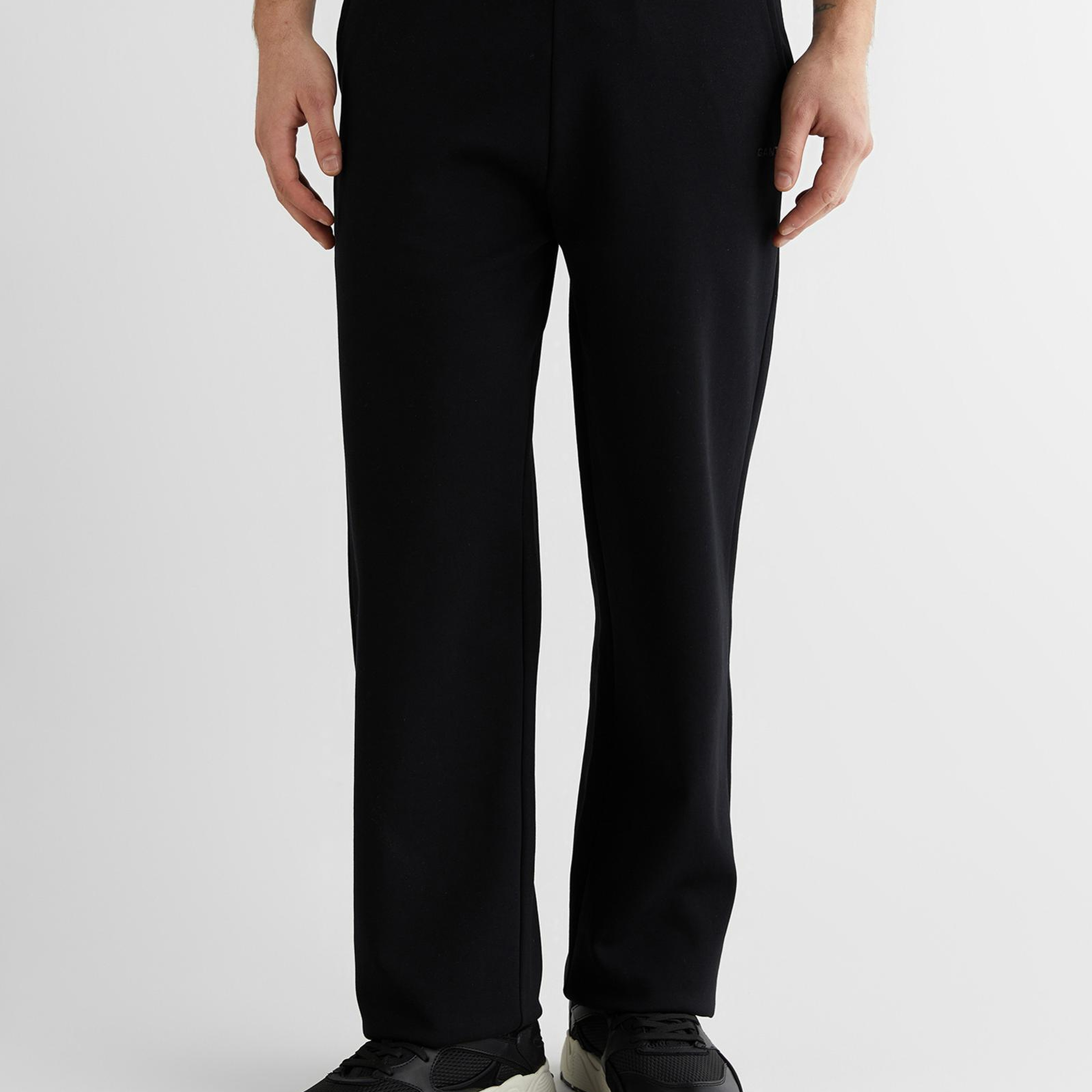 GANT Erkek Siyah Regular Fit Baskılı Eşofman Altı