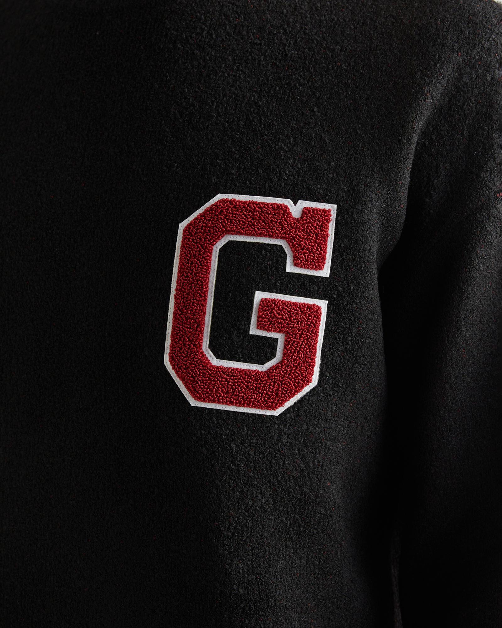 GANT Erkek Siyah Relaxed Fit Bisiklet Yaka Logolu Kazak