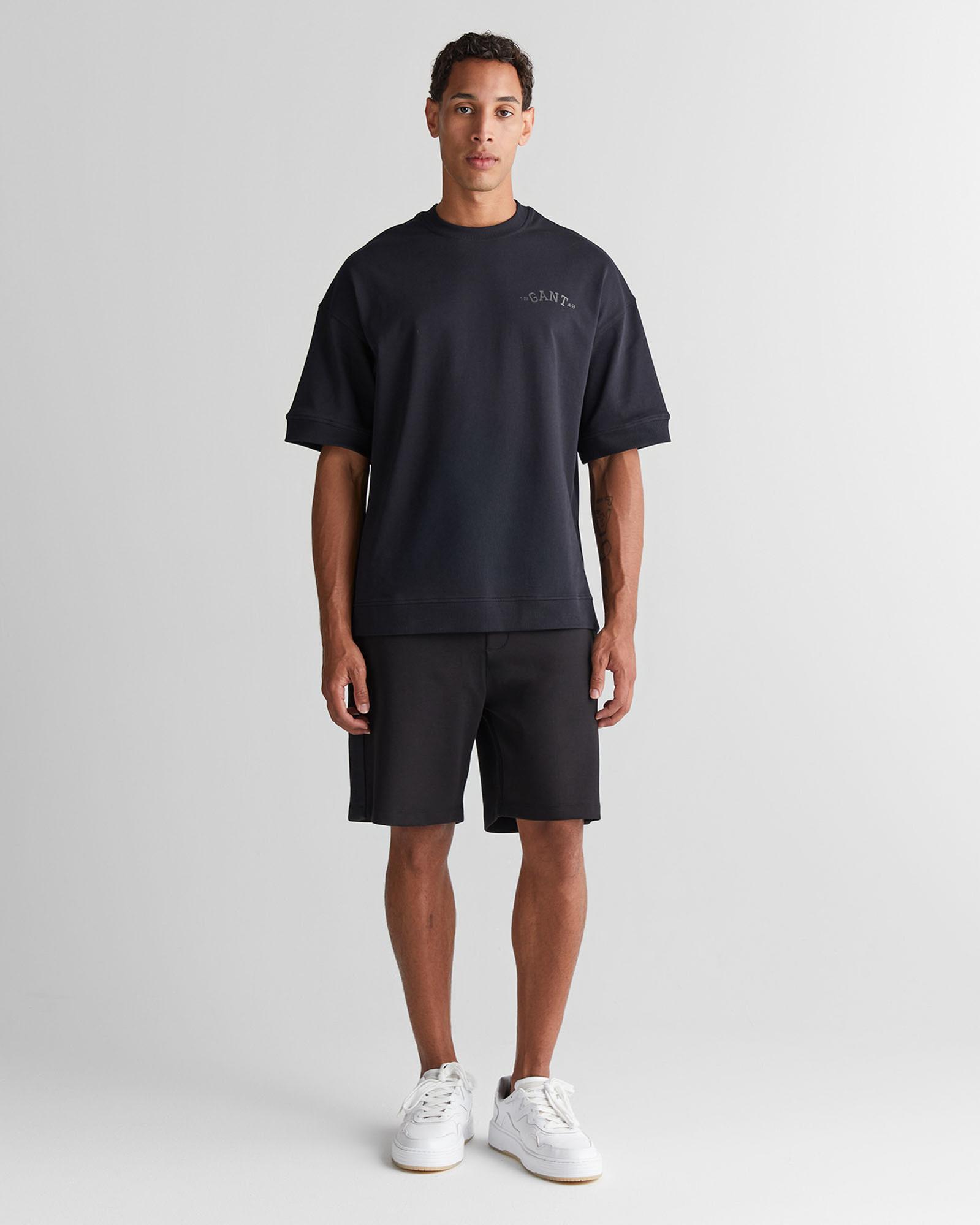 GANT Erkek Siyah Regular Fit Logolu Şort