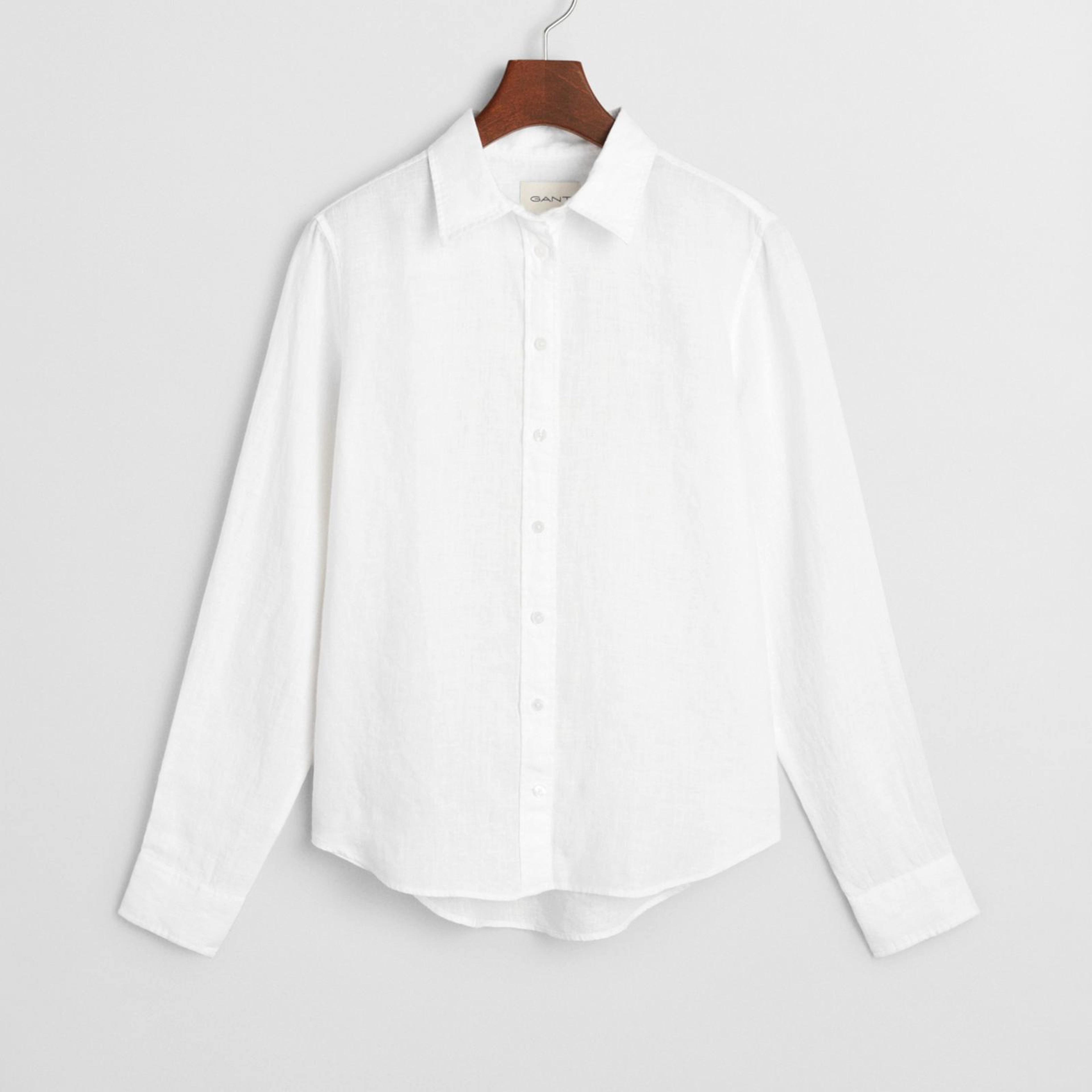 GANT Kadın Beyaz Regular Fit Klasik Yaka Gömlek