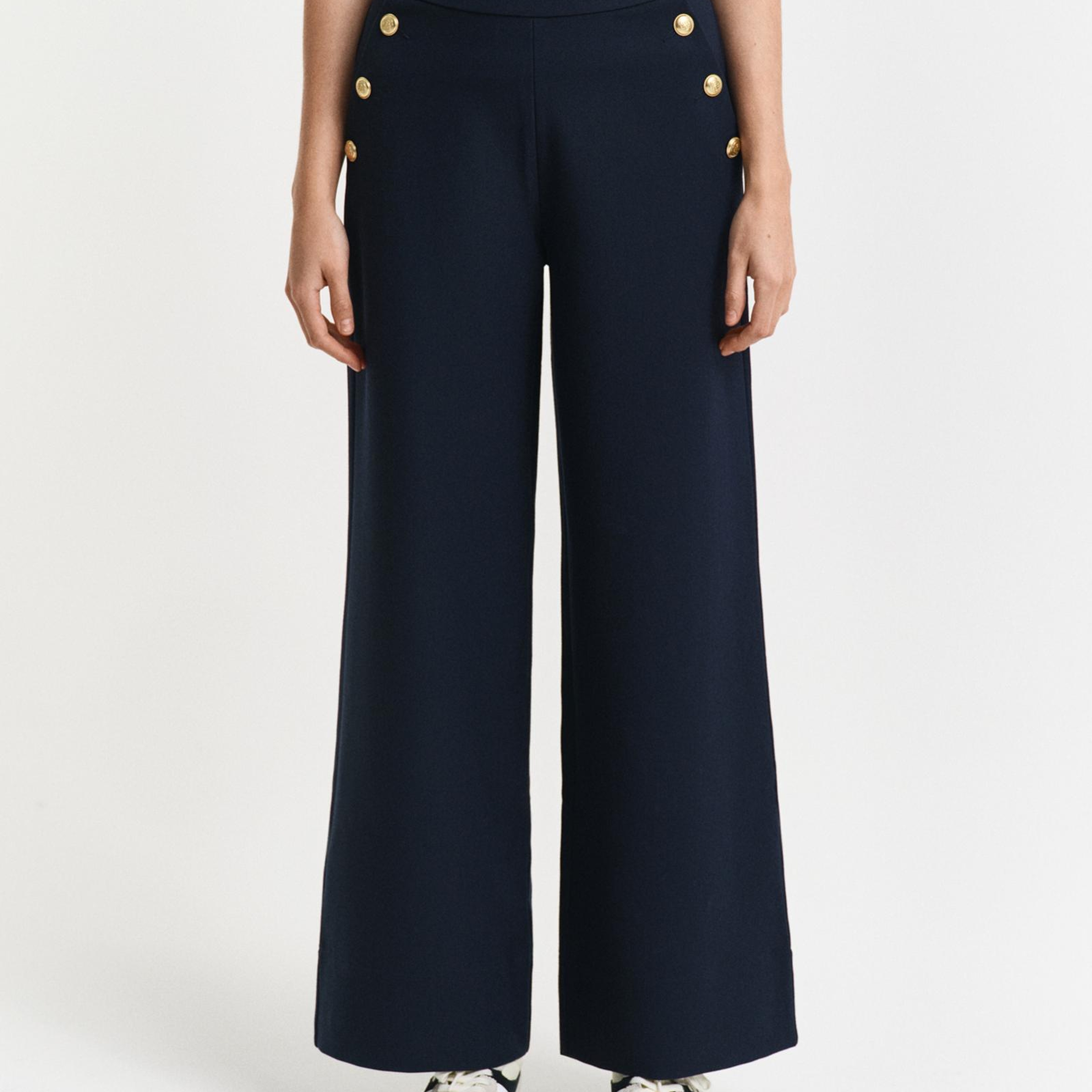 GANT Kadın Lacivert Straight Fit Pantolon