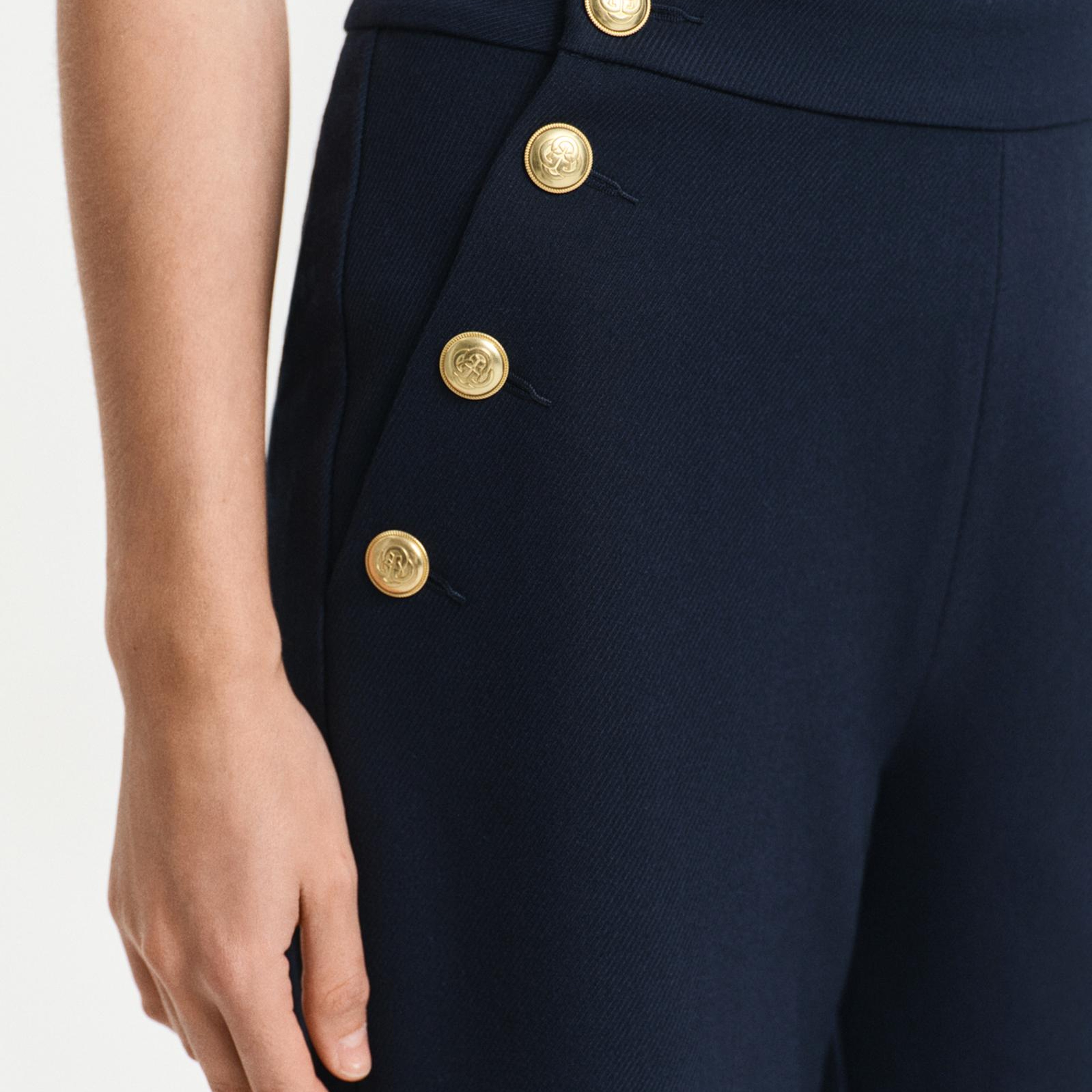 GANT Kadın Lacivert Straight Fit Pantolon