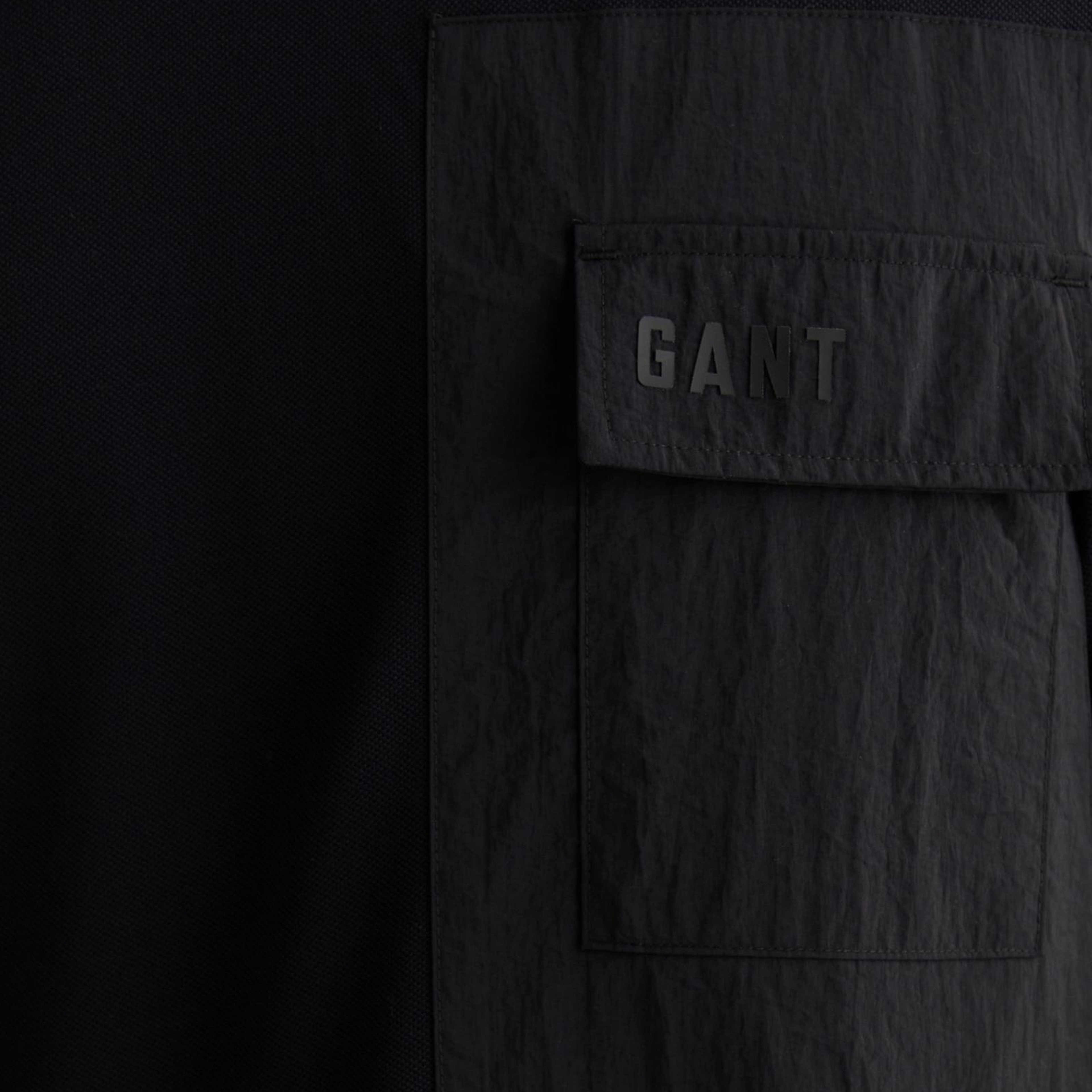 GANT Erkek Siyah Relaxed Fit Bisiklet Yaka Logolu T-Shirt