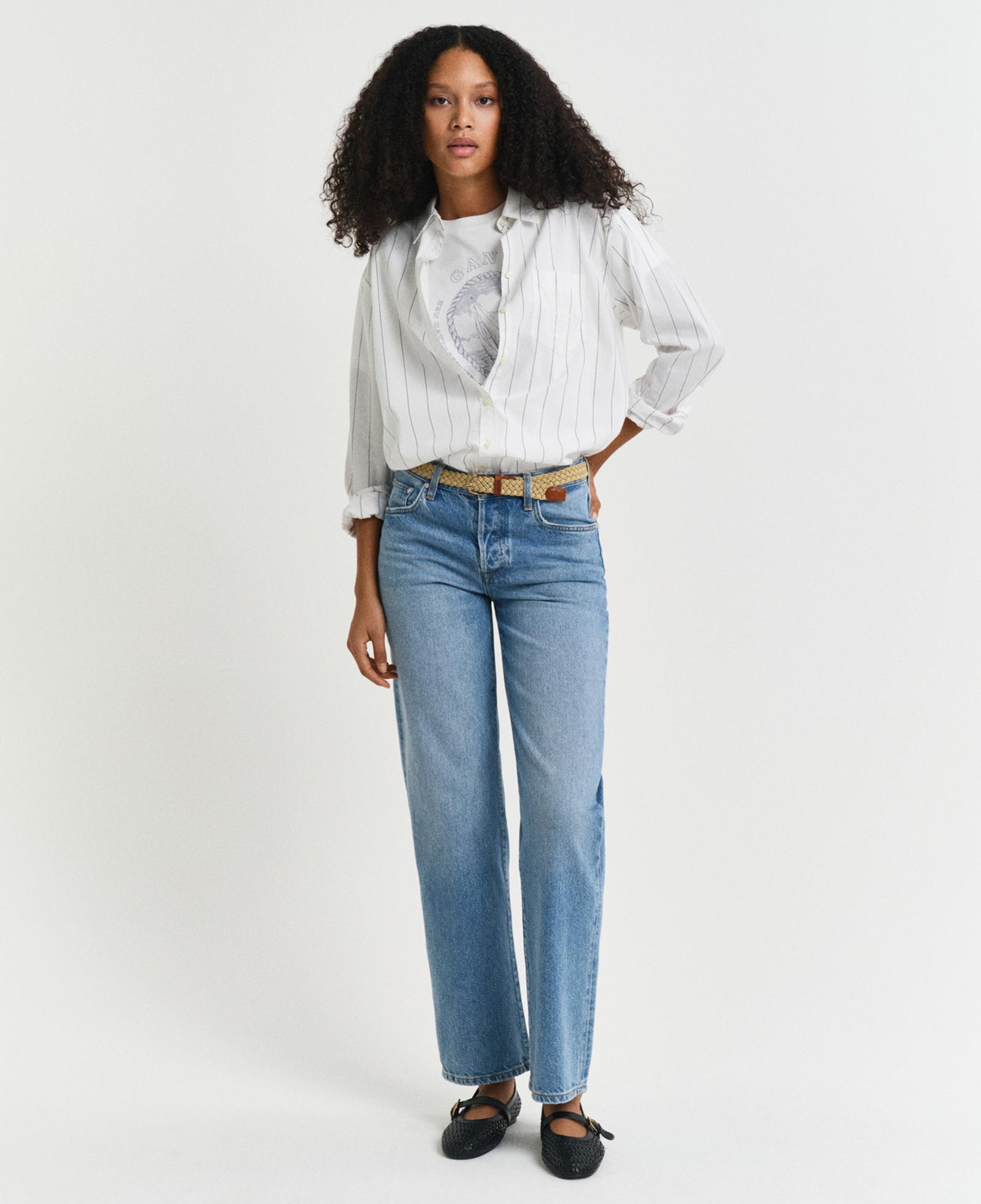 GANT Kadın Mavi Straight Fit Pantolon