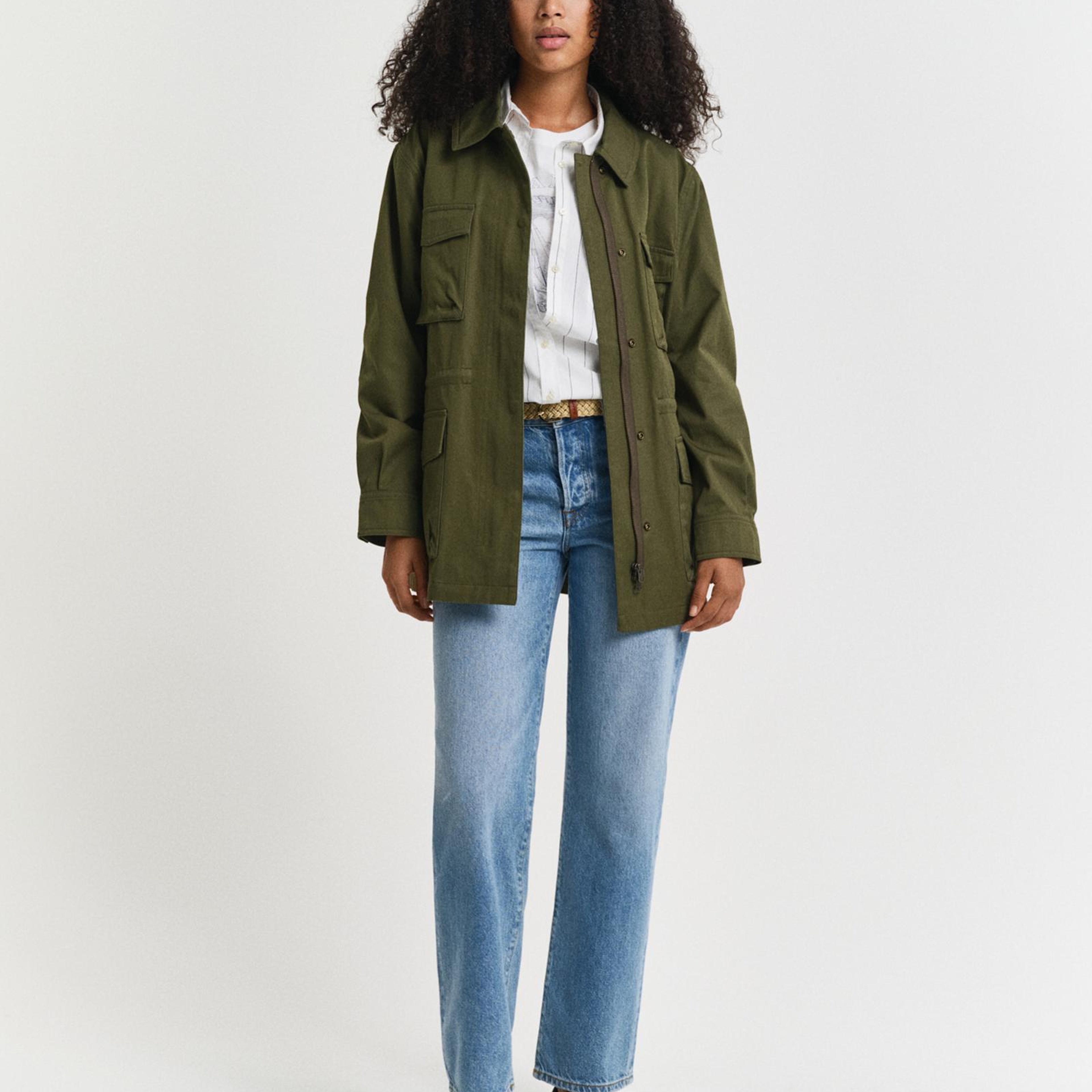 GANT Kadın Mavi Straight Fit Pantolon