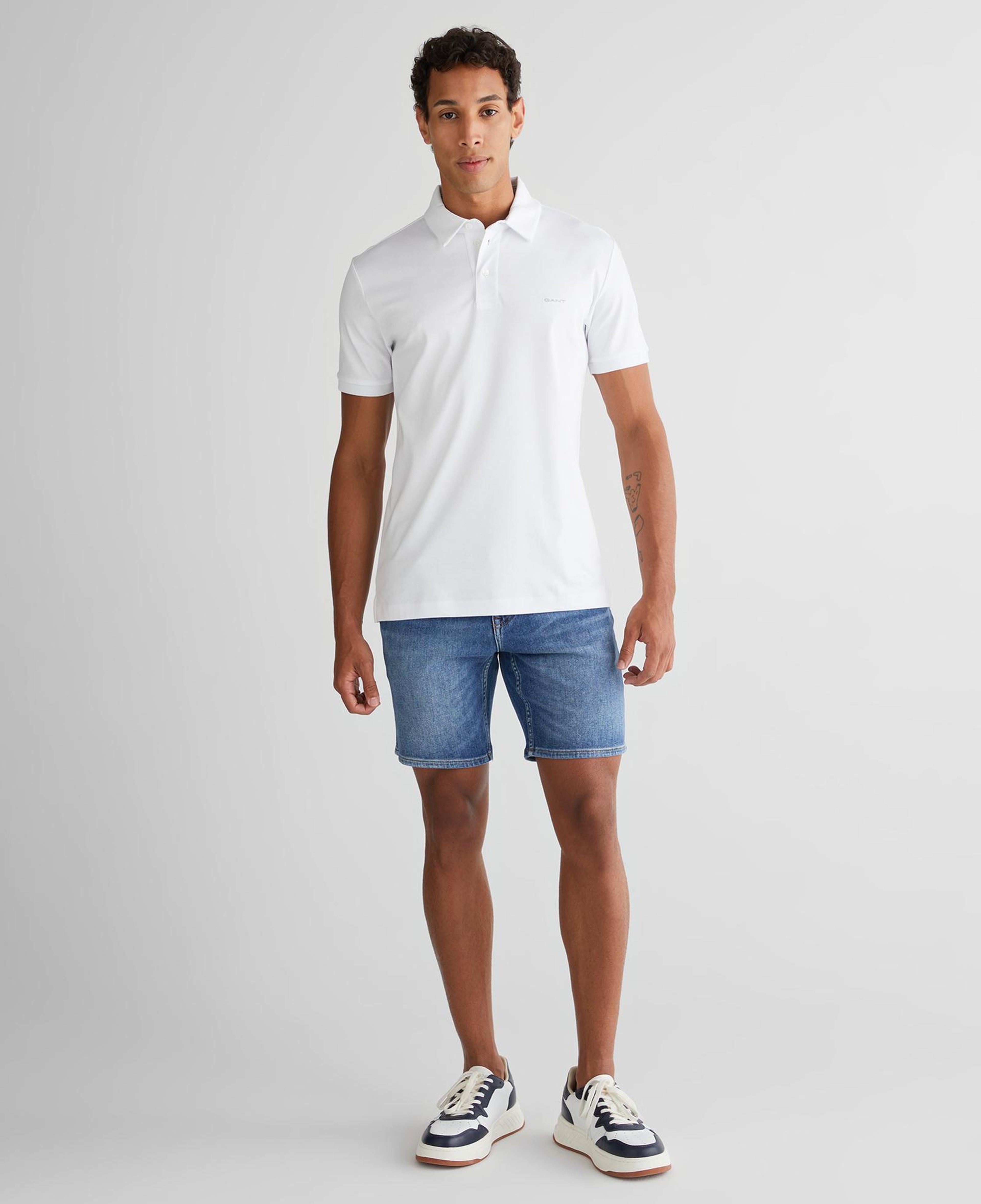GANT Erkek Beyaz Slim Fit Polo