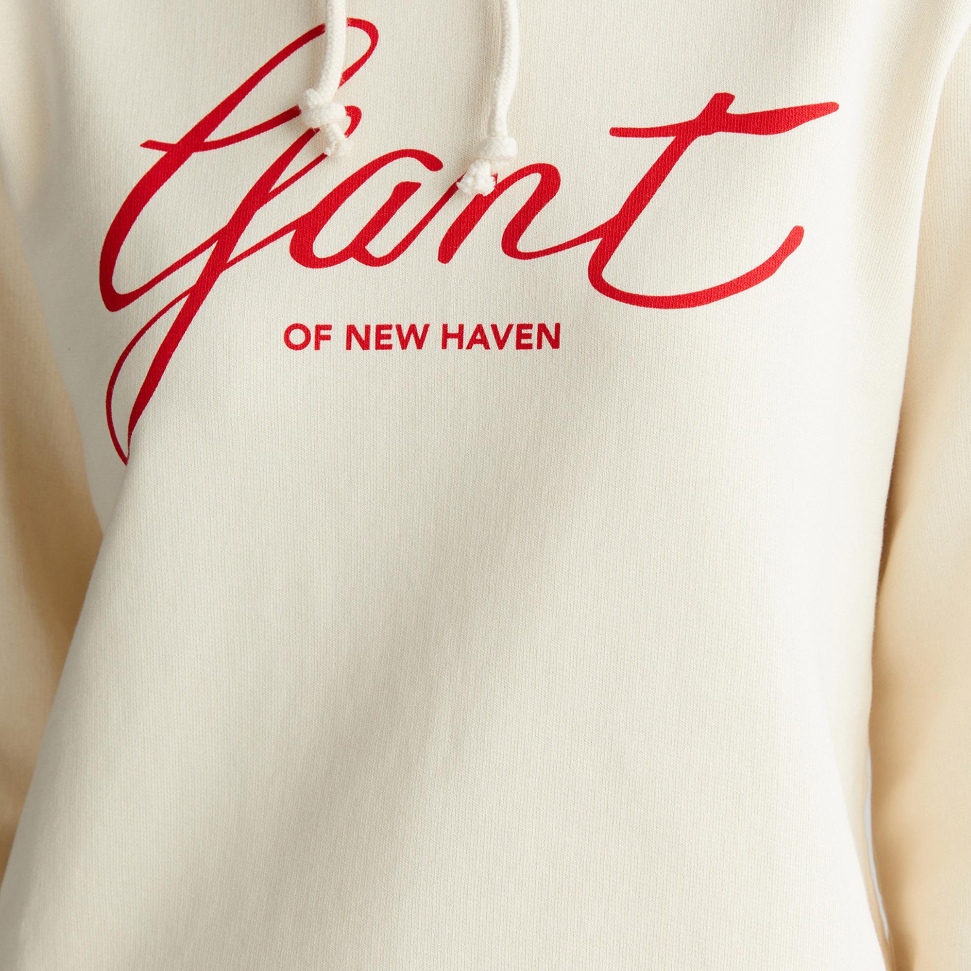 GANT Kadın Krem Relaxed Fit Kapüşonlu Logolu Sweatshirt