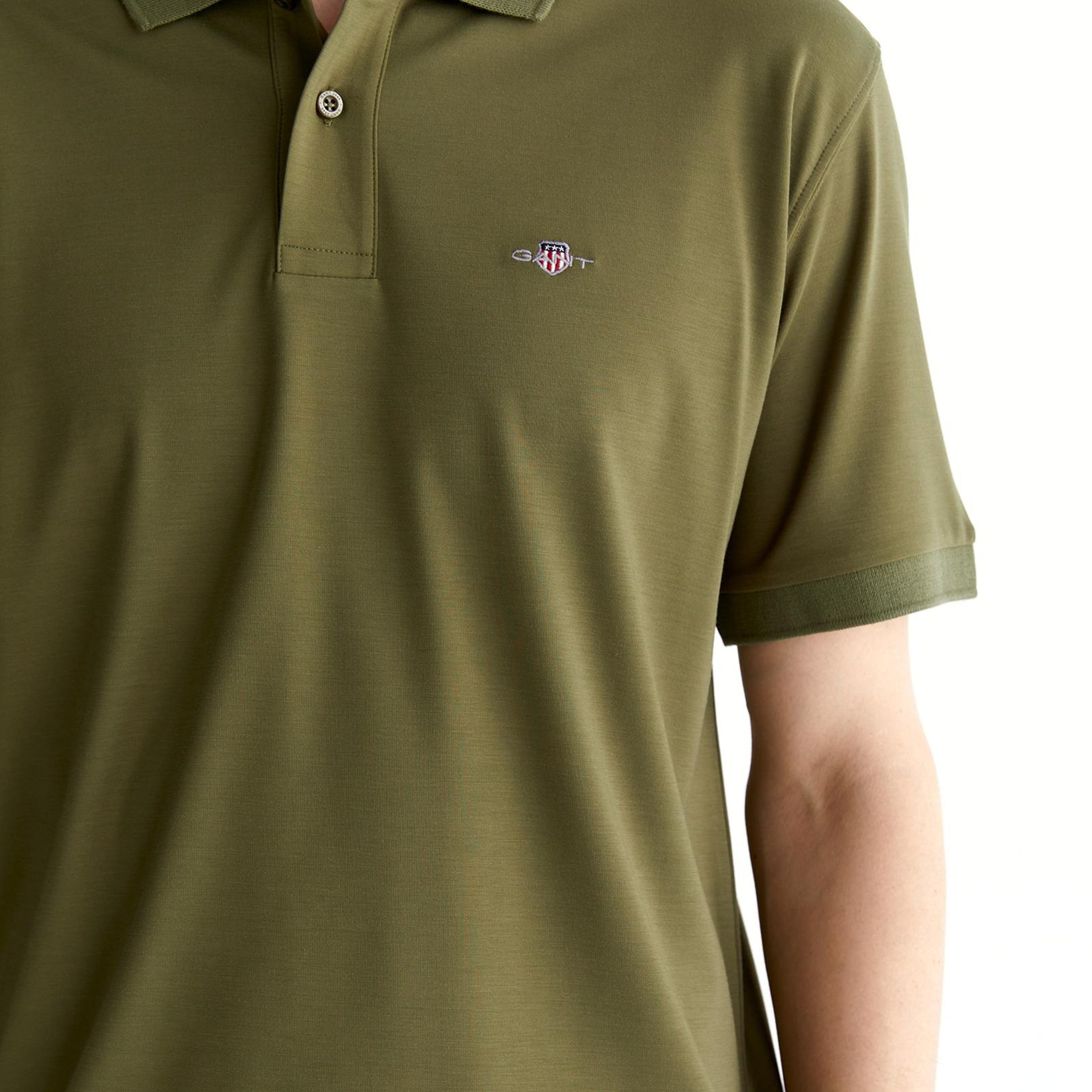 GANT Erkek Yeşil Relaxed Fit Polo