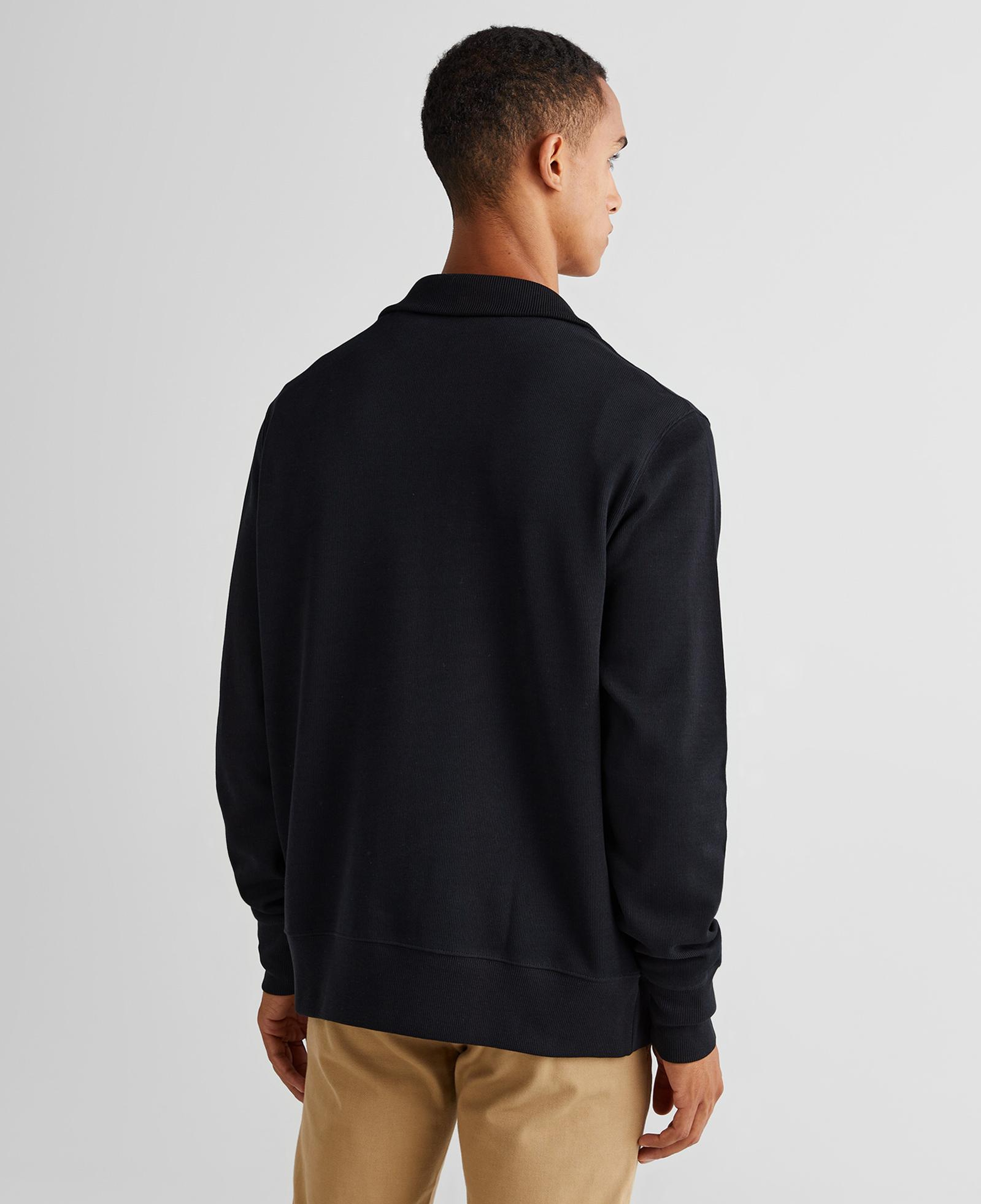 GANT Erkek Siyah Regular Fit Yarım Fermuarlı Sweatshirt
