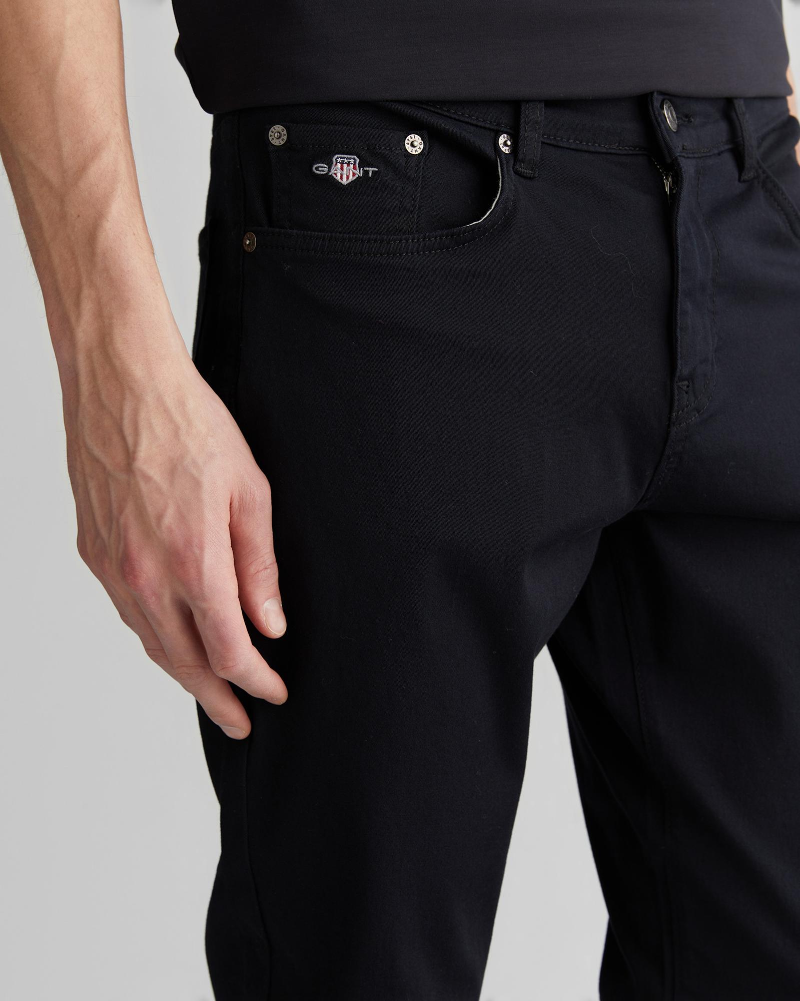 GANT Erkek Siyah Slim Fit Pantolon