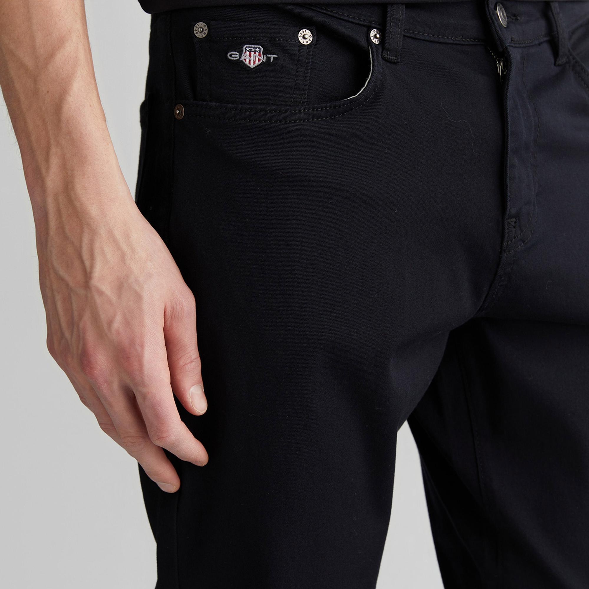GANT Erkek Siyah Slim Fit Pantolon