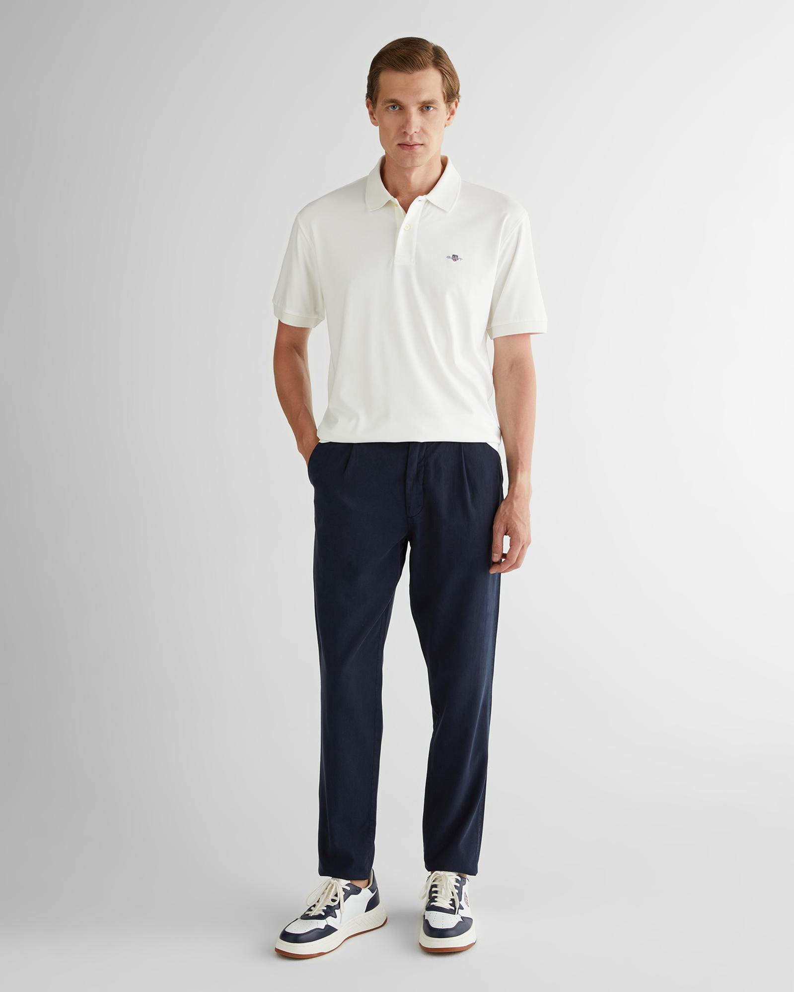 GANT Erkek Krem Relaxed Fit Polo