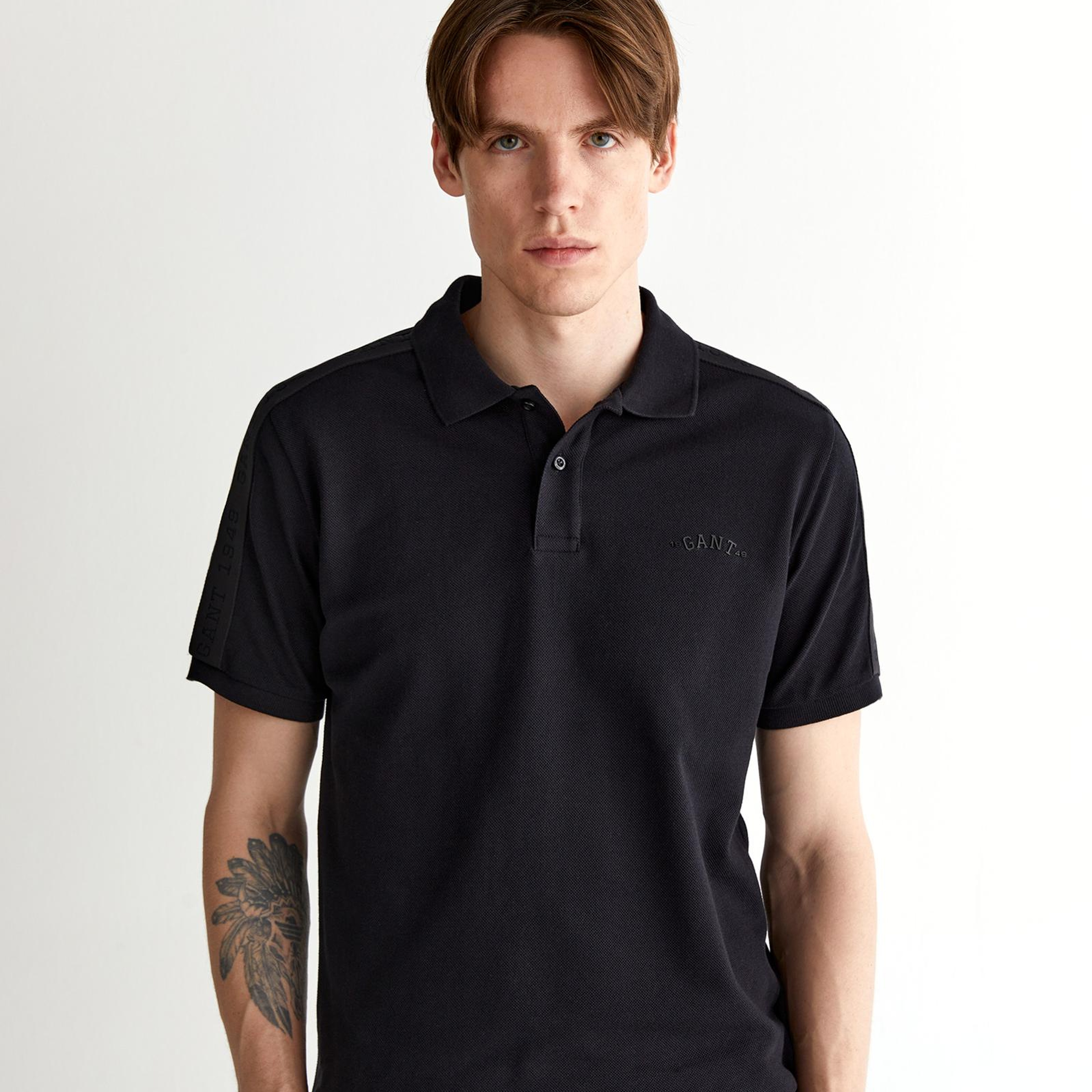 GANT Erkek Siyah Regular Fit Logolu Polo