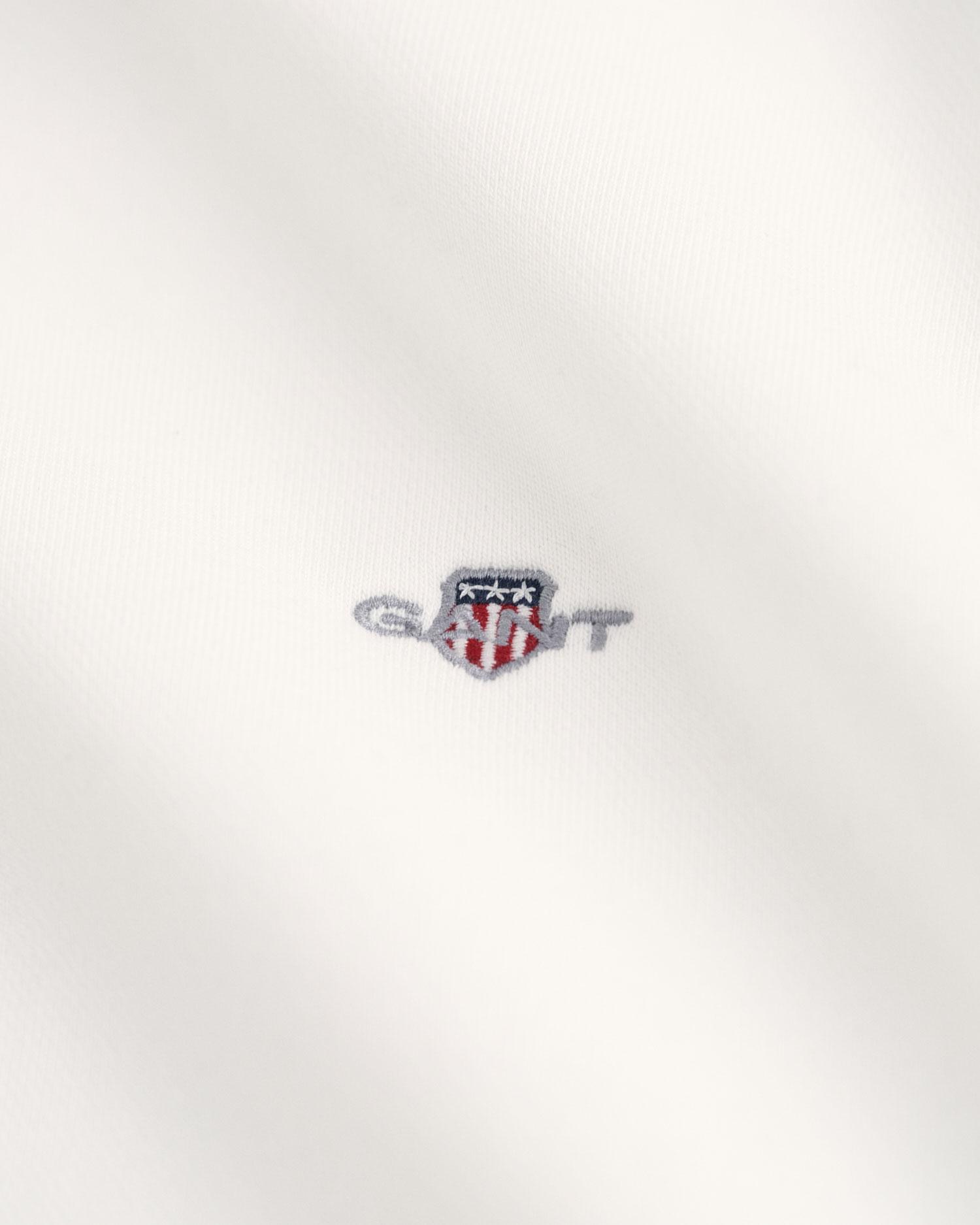 GANT Kadın Beyaz Relaxed Fit Bisiklet Yaka Sweatshirt