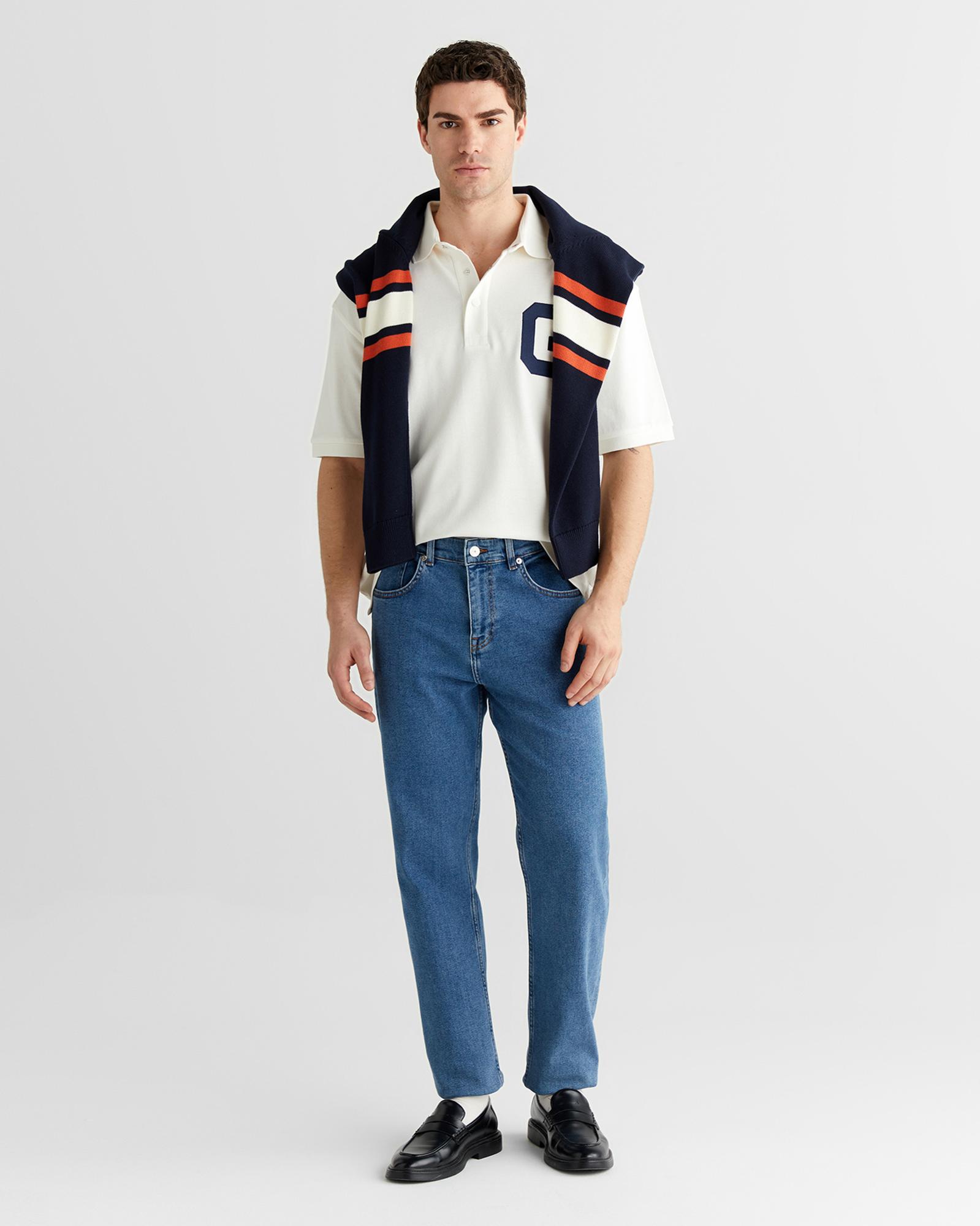 GANT Erkek Krem Regular Fit Logolu Polo