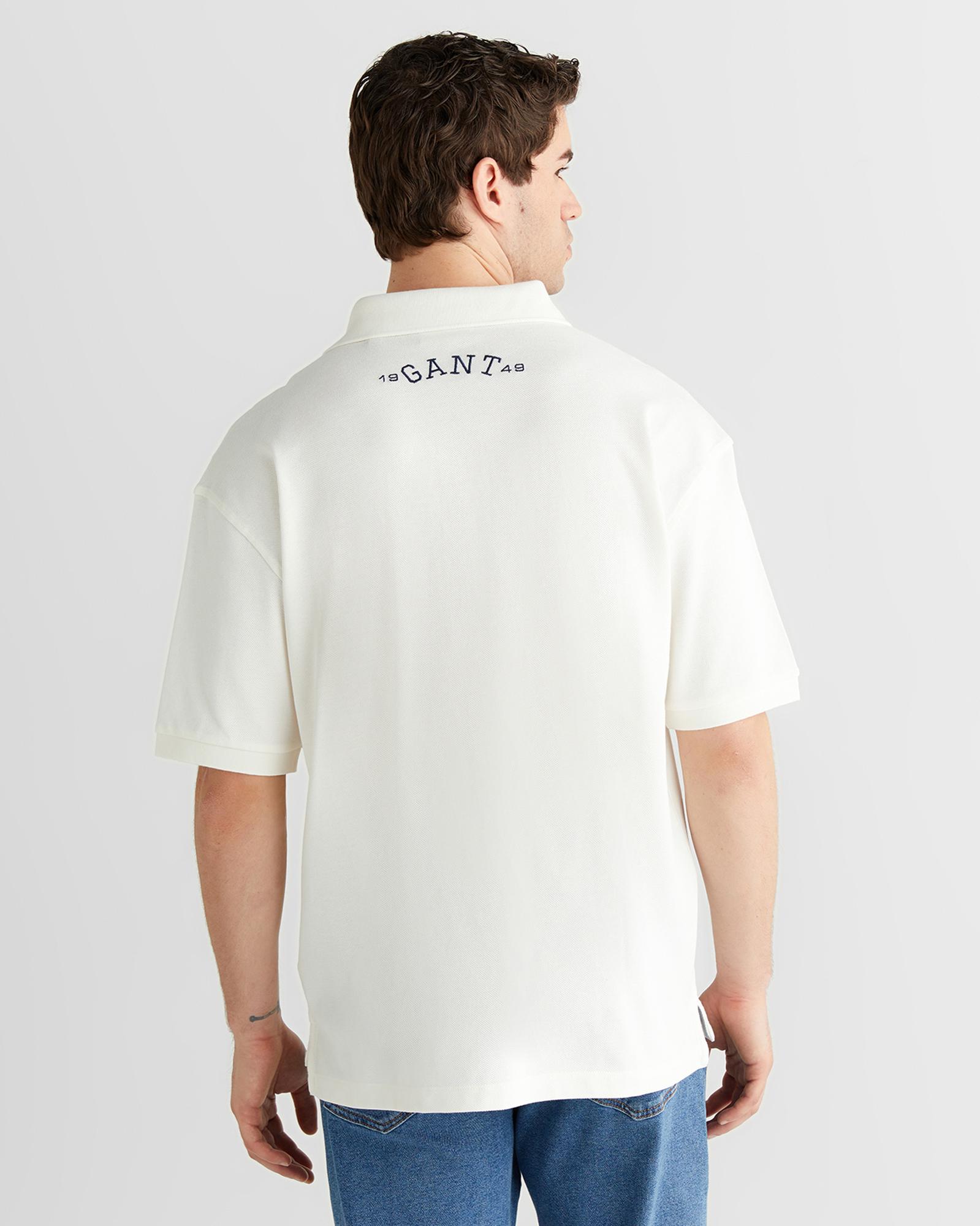 GANT Erkek Krem Regular Fit Logolu Polo