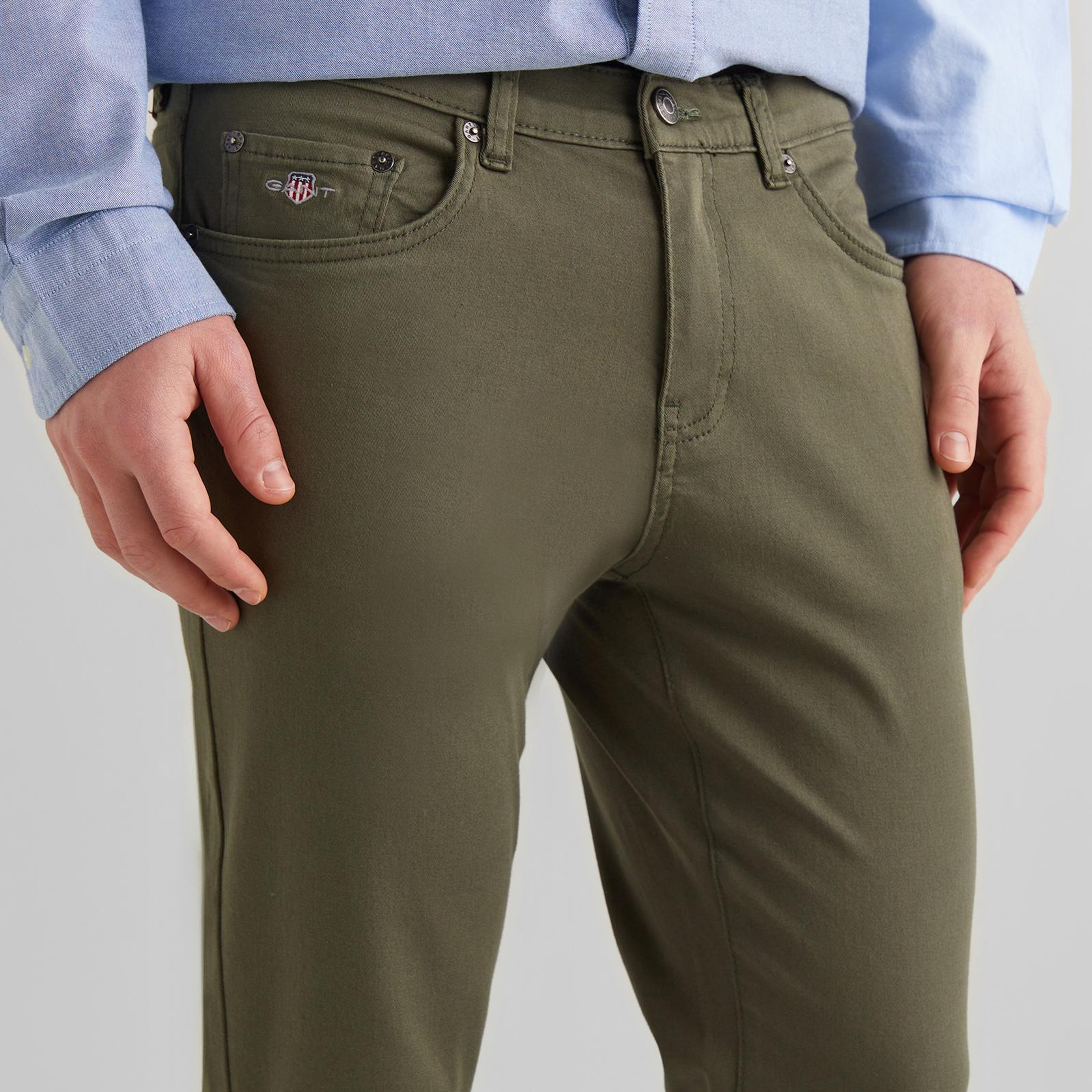 GANT Erkek Yeşil Slim Fit Pantolon