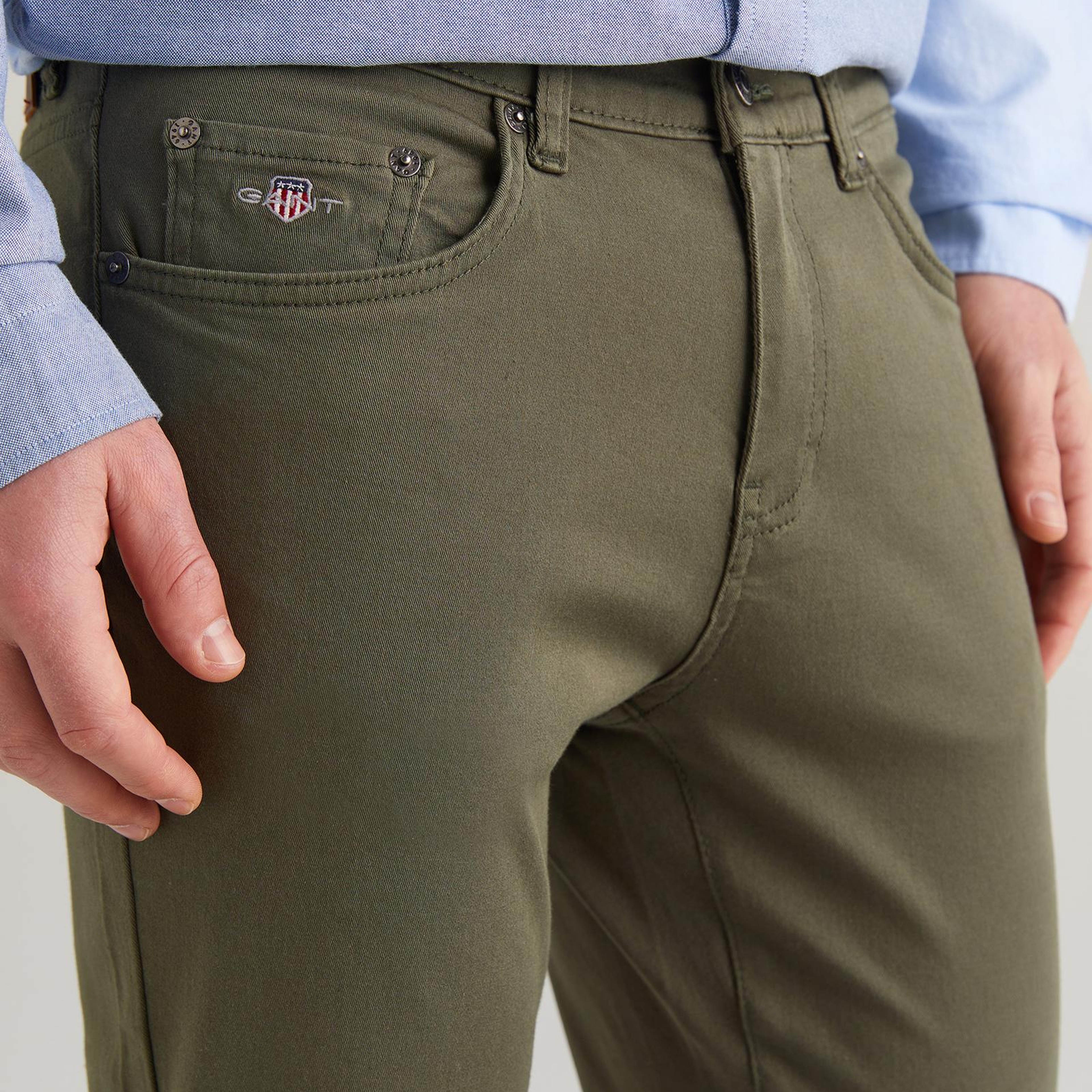 GANT Erkek Yeşil Slim Fit Pantolon