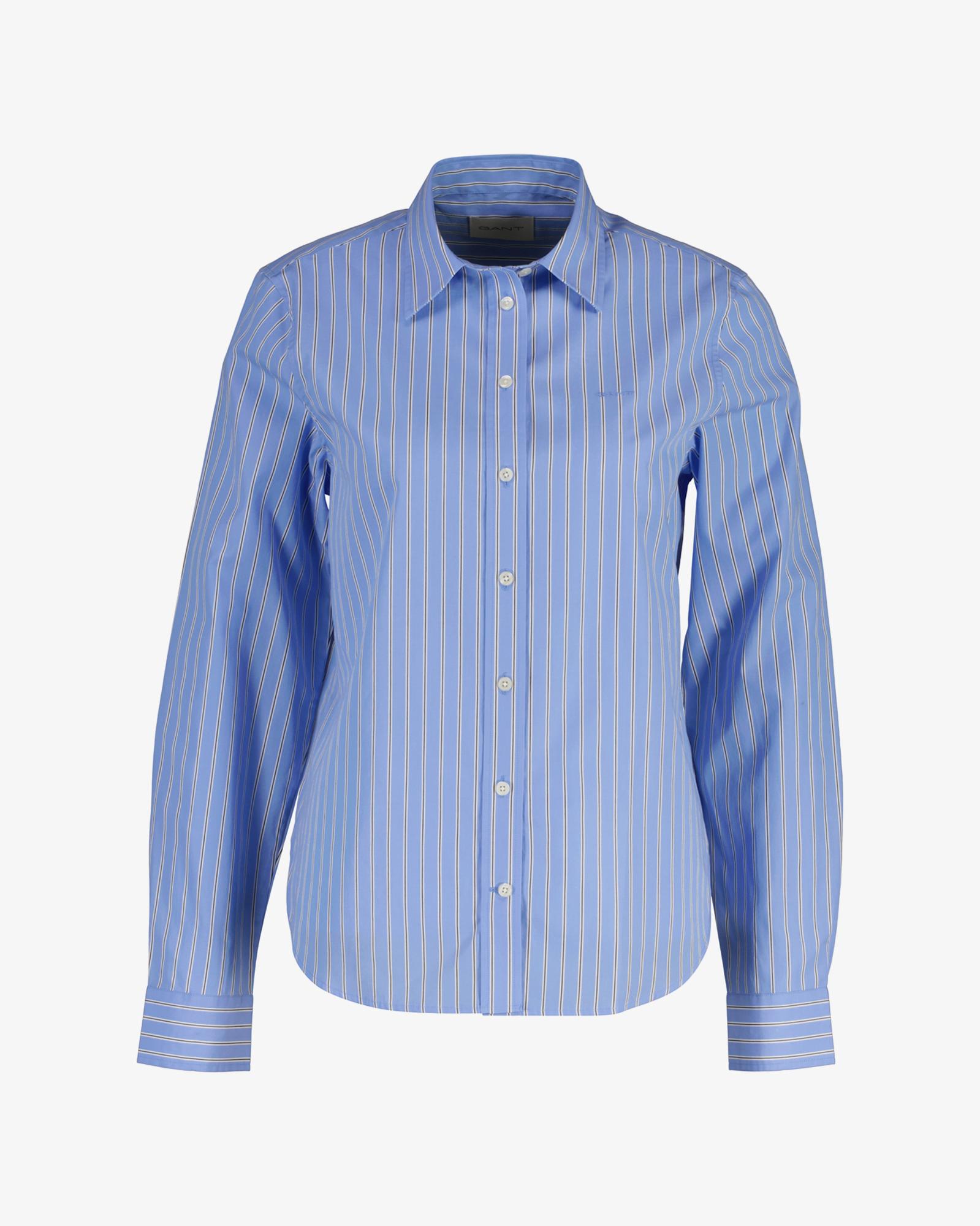 GANT Kadın Mavi Regular Fit Çizgili Gömlek
