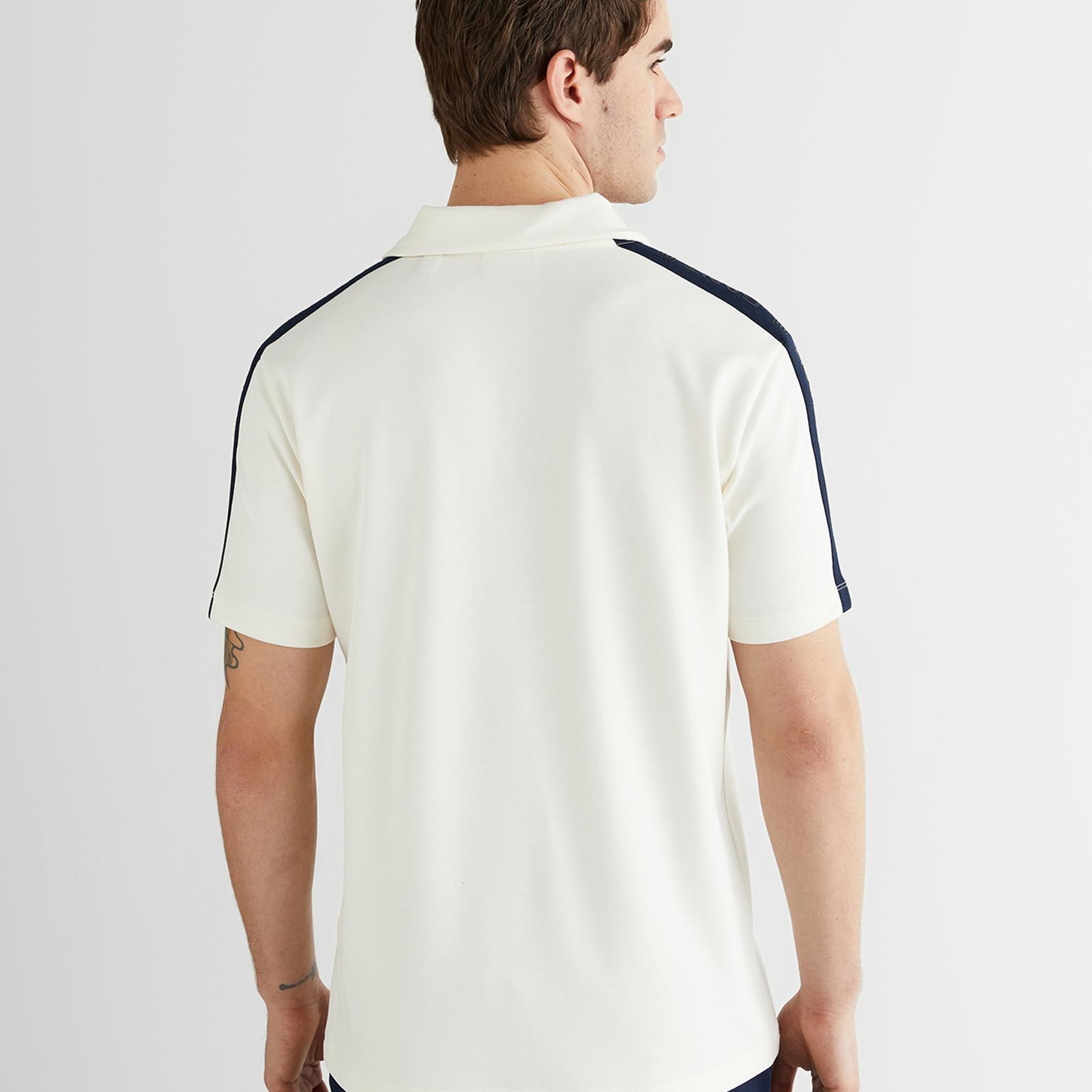 GANT Erkek Beyaz Regular Fit Şerit Detaylı Polo Yaka T-Shirt