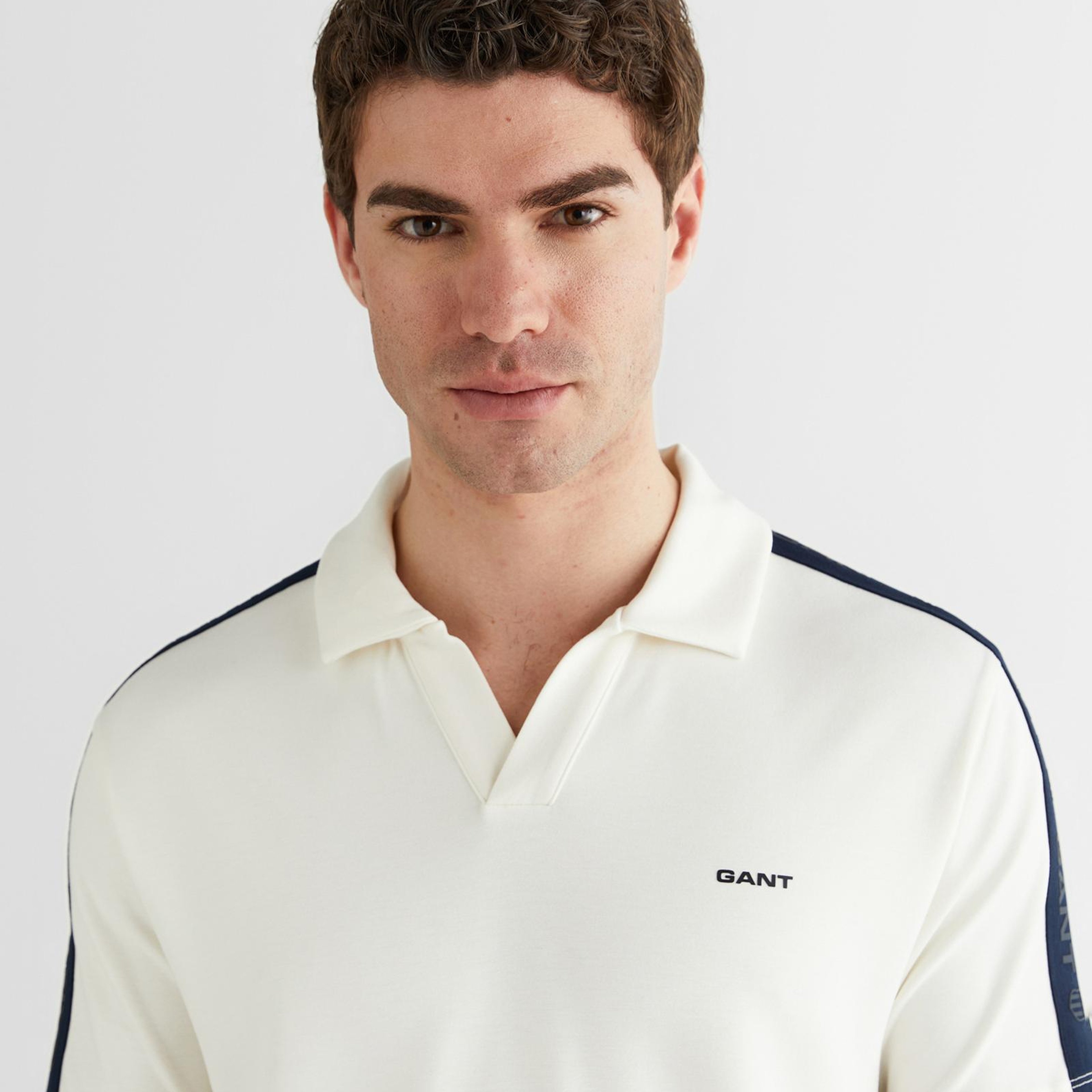 GANT Erkek Beyaz Regular Fit Şerit Detaylı Polo Yaka T-Shirt