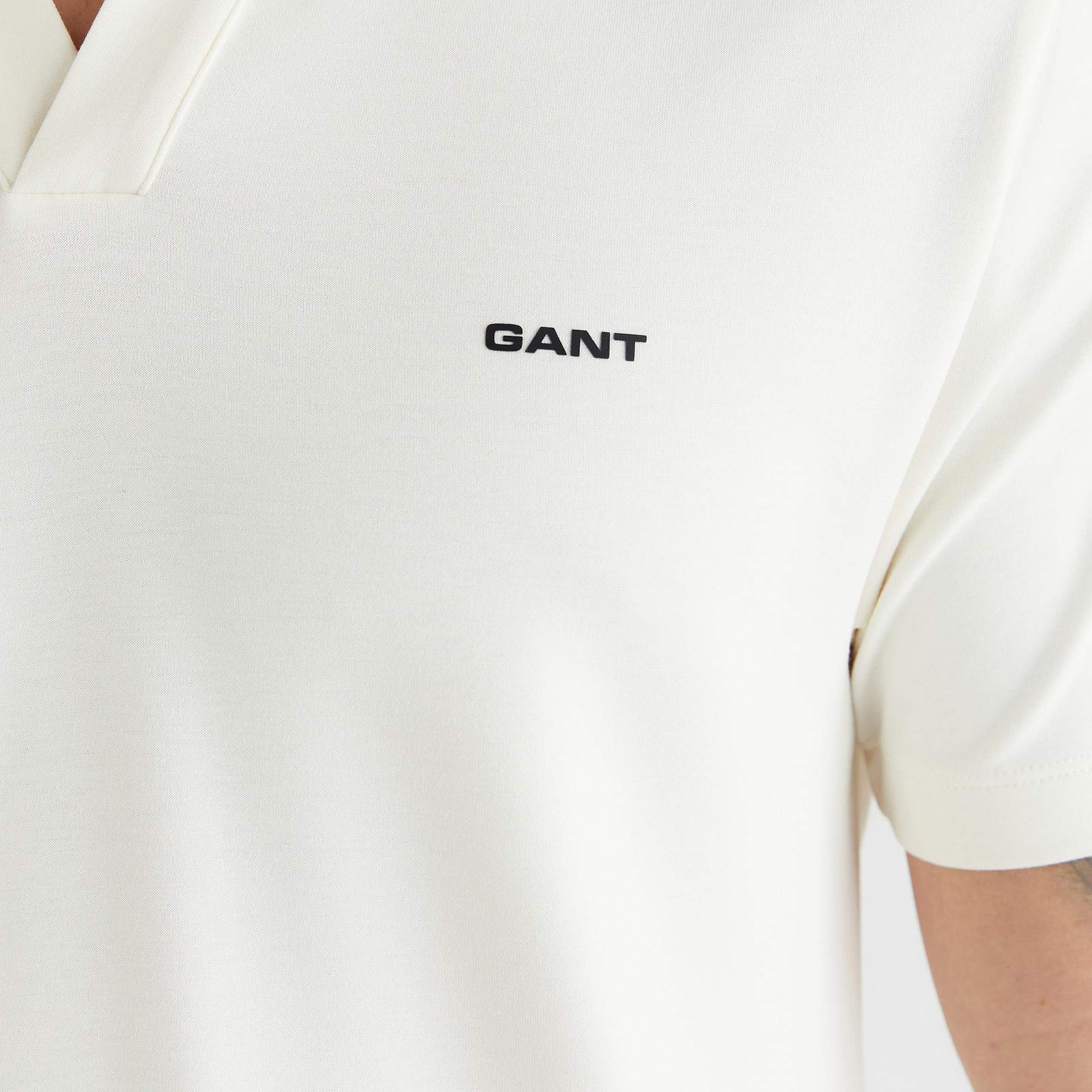 GANT Erkek Beyaz Regular Fit Şerit Detaylı Polo Yaka T-Shirt