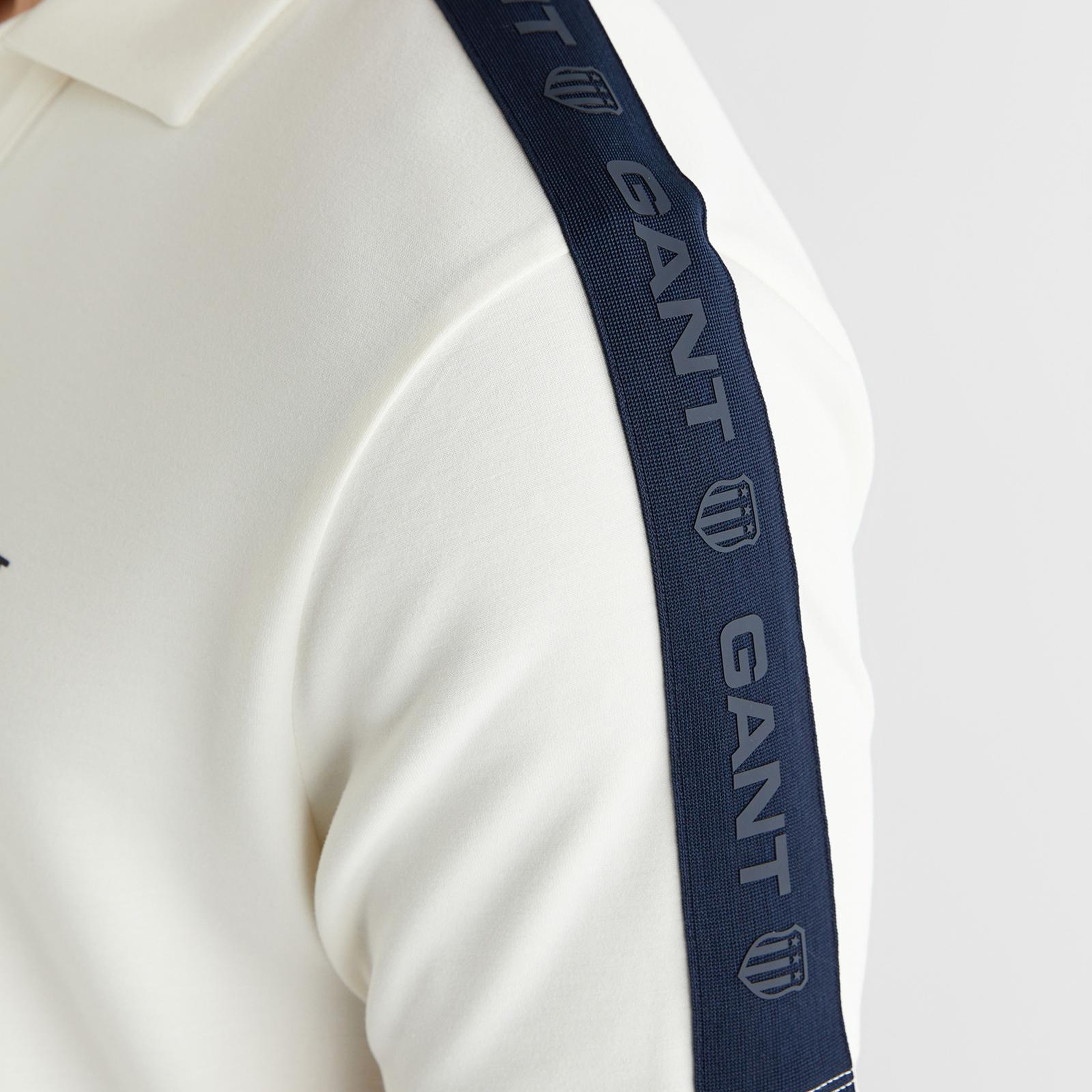 GANT Erkek Beyaz Regular Fit Şerit Detaylı Polo Yaka T-Shirt