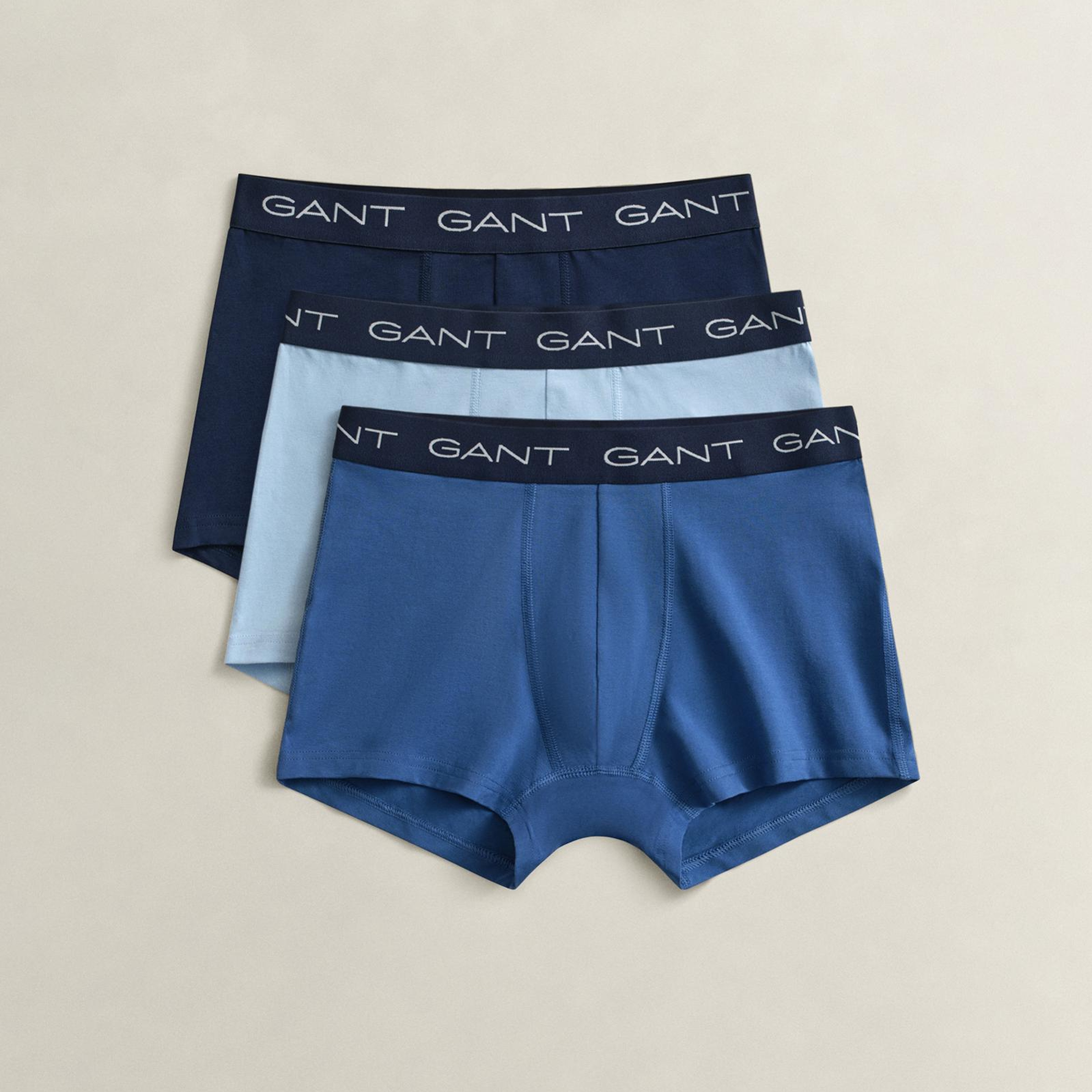 GANT Erkek Mavi Düz Boxer