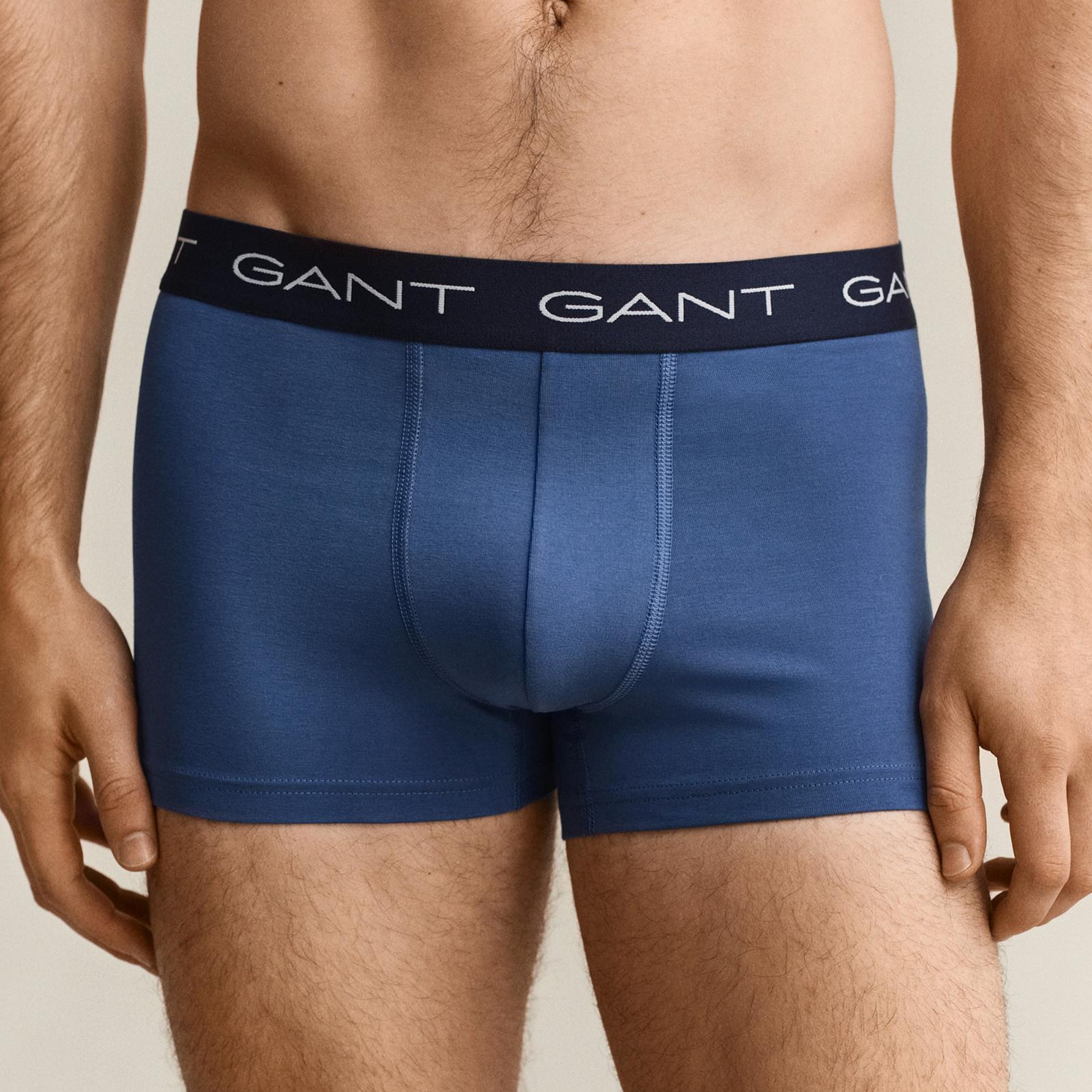 GANT Erkek Mavi Düz Boxer