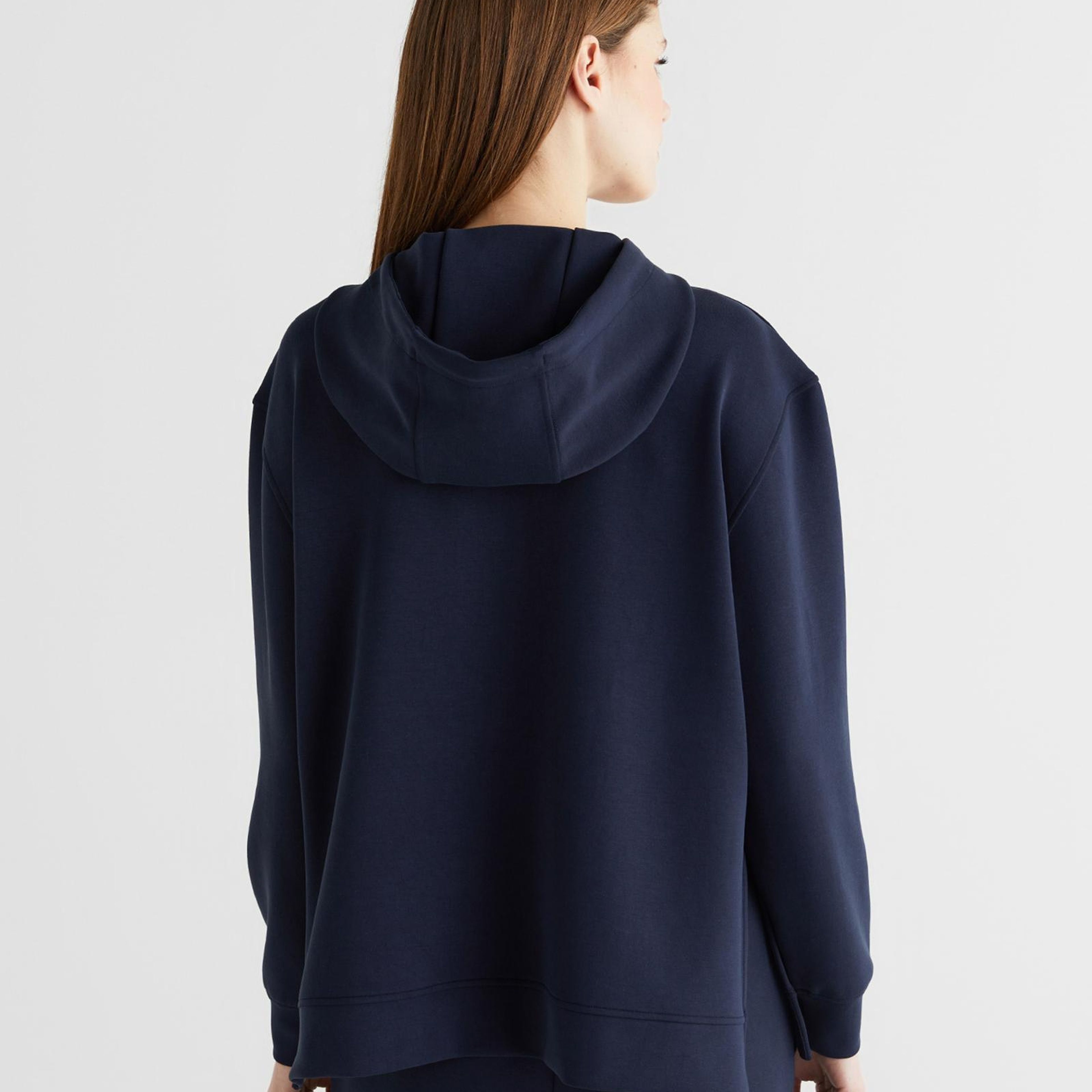 GANT Kadın Lacivert Oversize Fit Kapüşonlu Sweatshirt