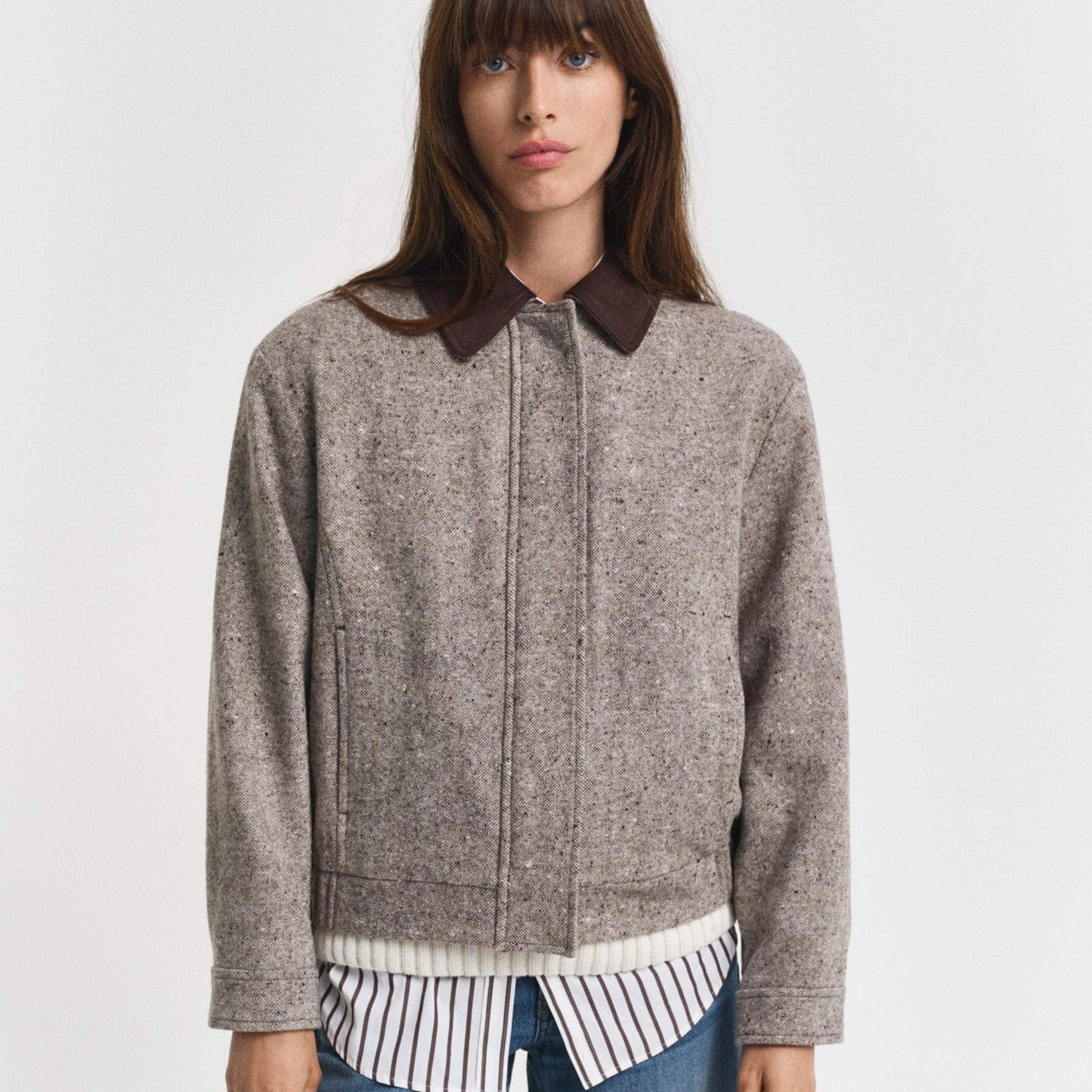 GANT Kadın Kahverengi Regular Fit Yün Ceket