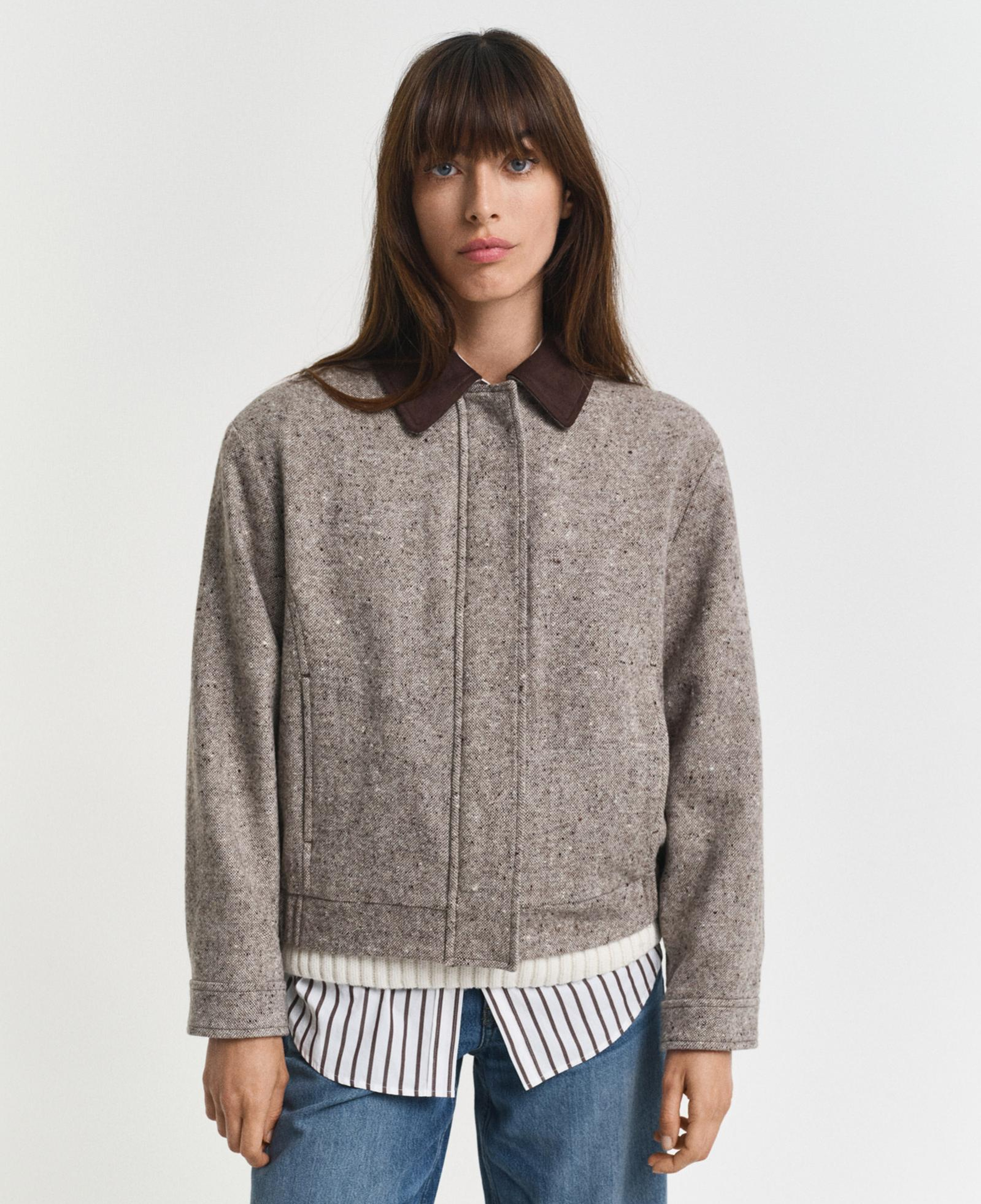 GANT Kadın Kahverengi Regular Fit Yün Ceket