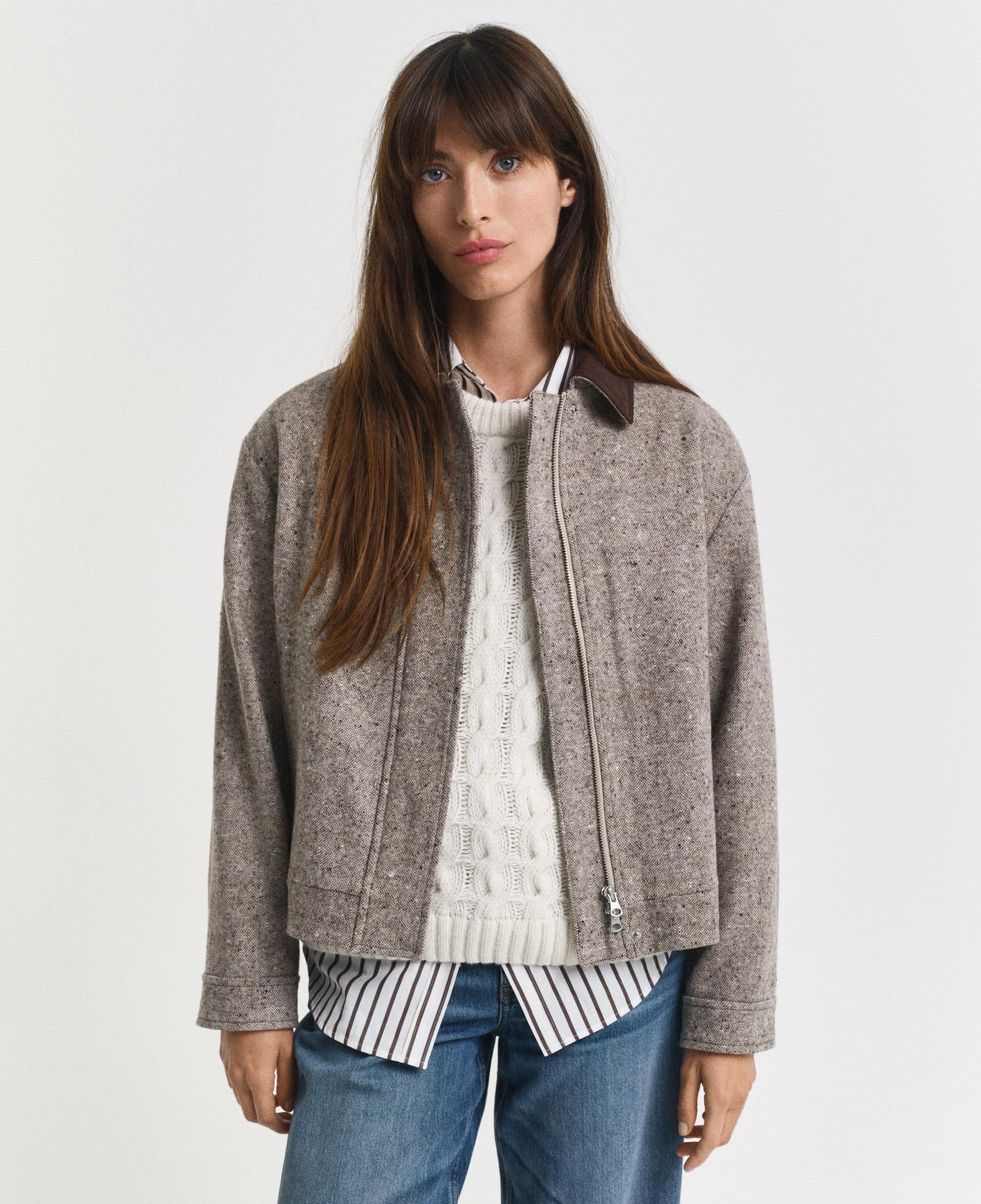 GANT Kadın Kahverengi Regular Fit Yün Ceket