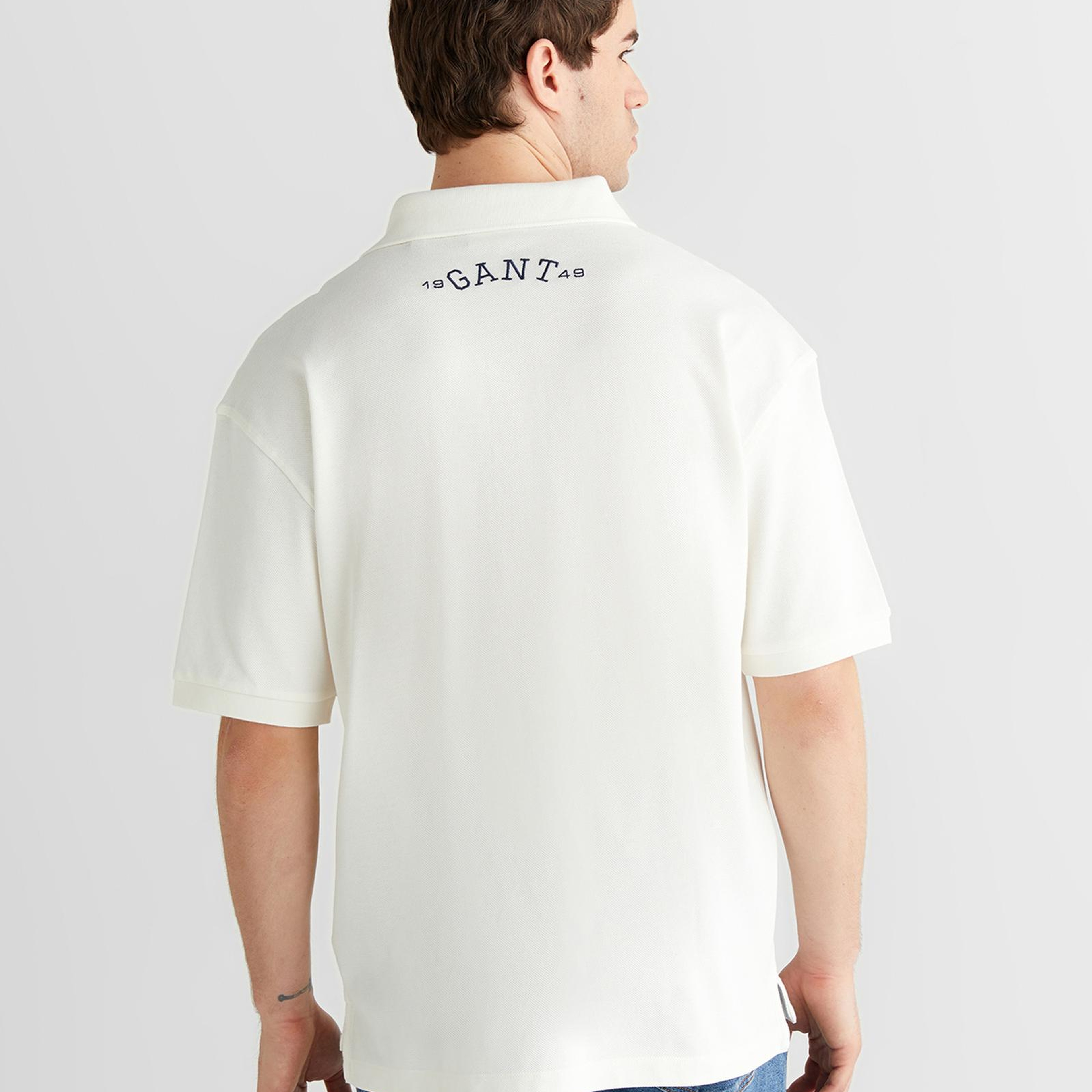 GANT Erkek Krem Regular Fit Logolu Polo