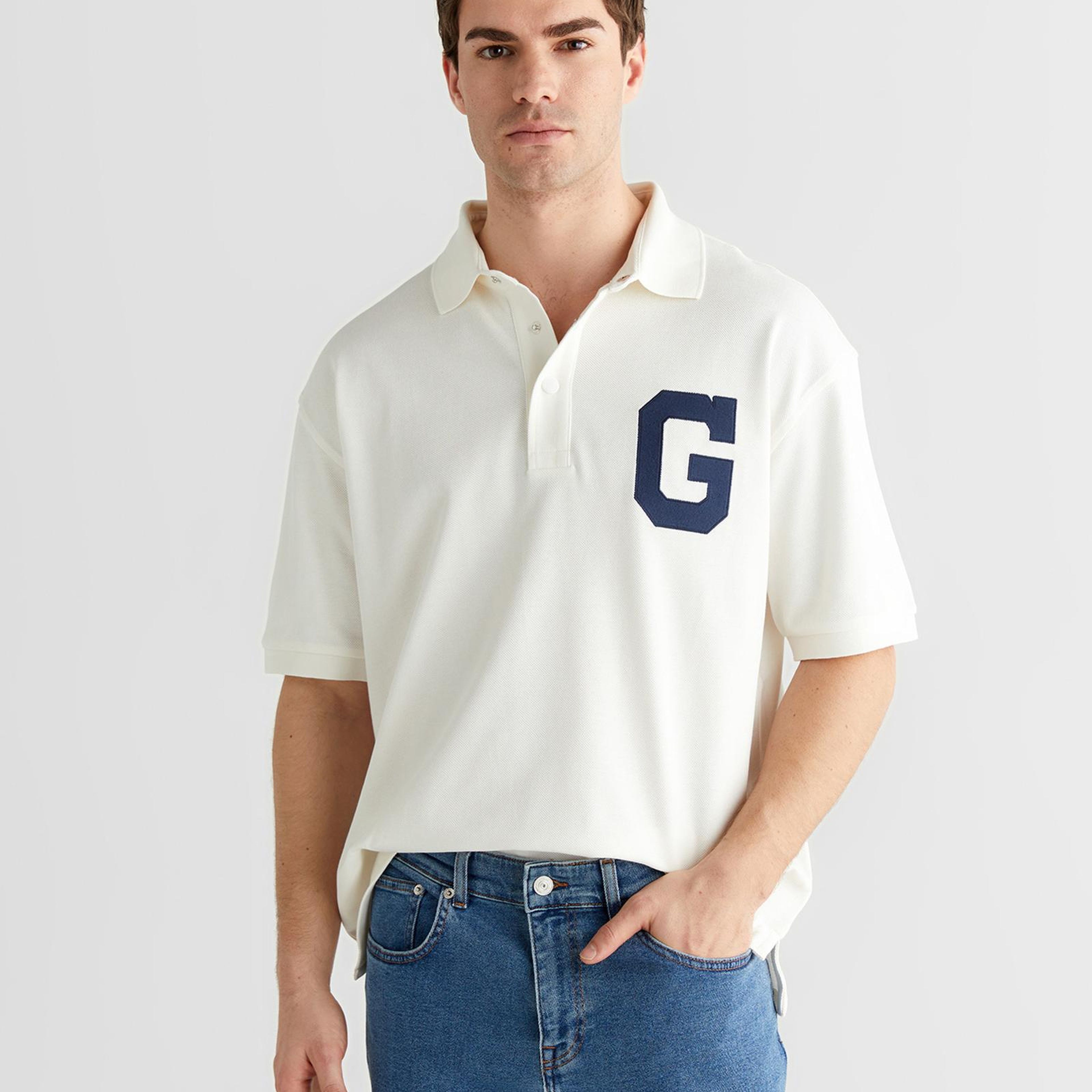 GANT Erkek Krem Regular Fit Logolu Polo