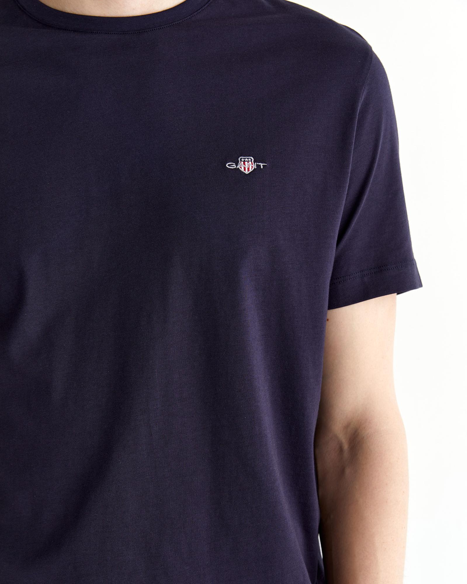 GANT Erkek Lacivert Regular Fit Bisiklet Yaka T-Shirt