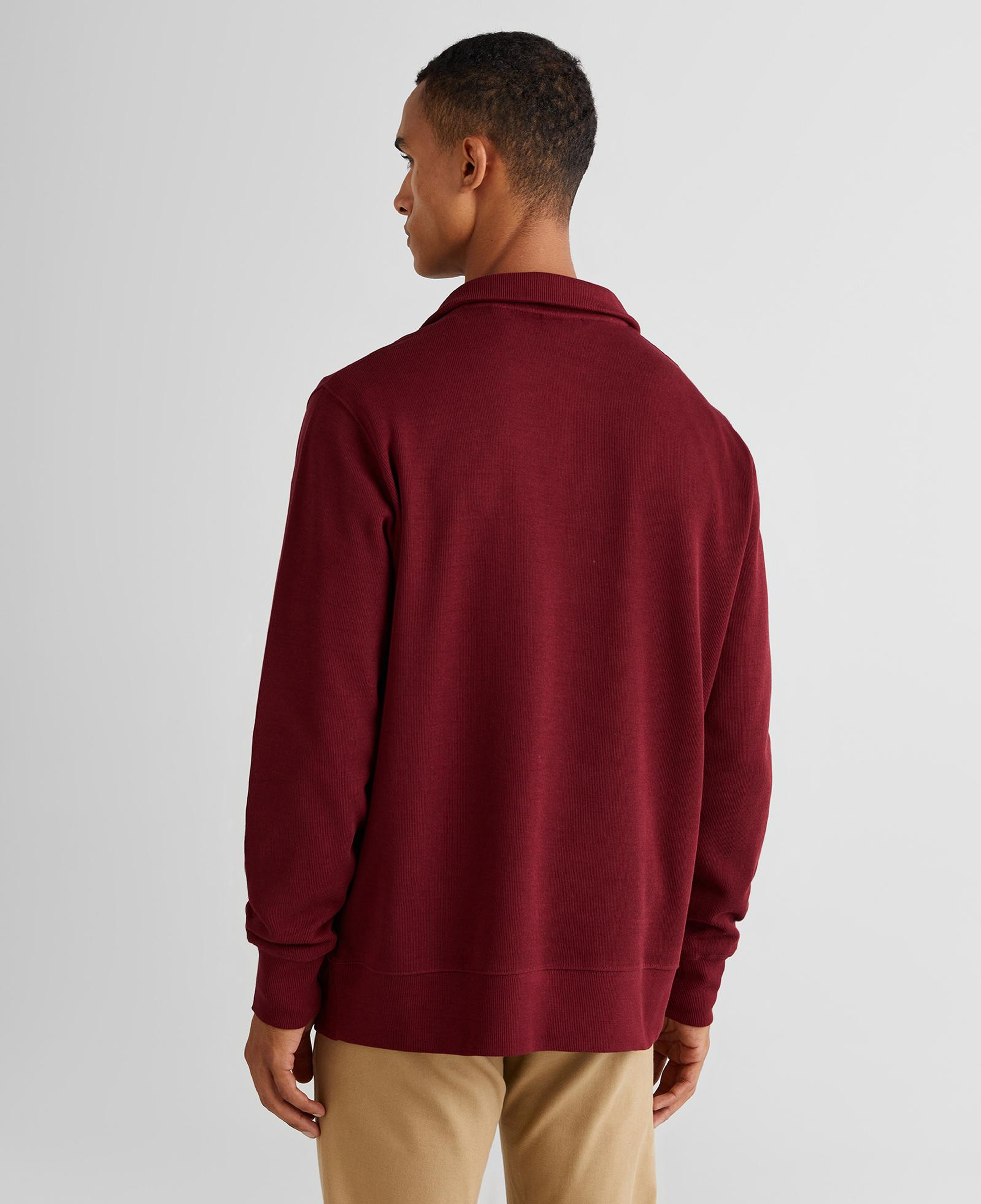 GANT Erkek Bordo Regular Fit Yarım Fermuarlı Sweatshirt