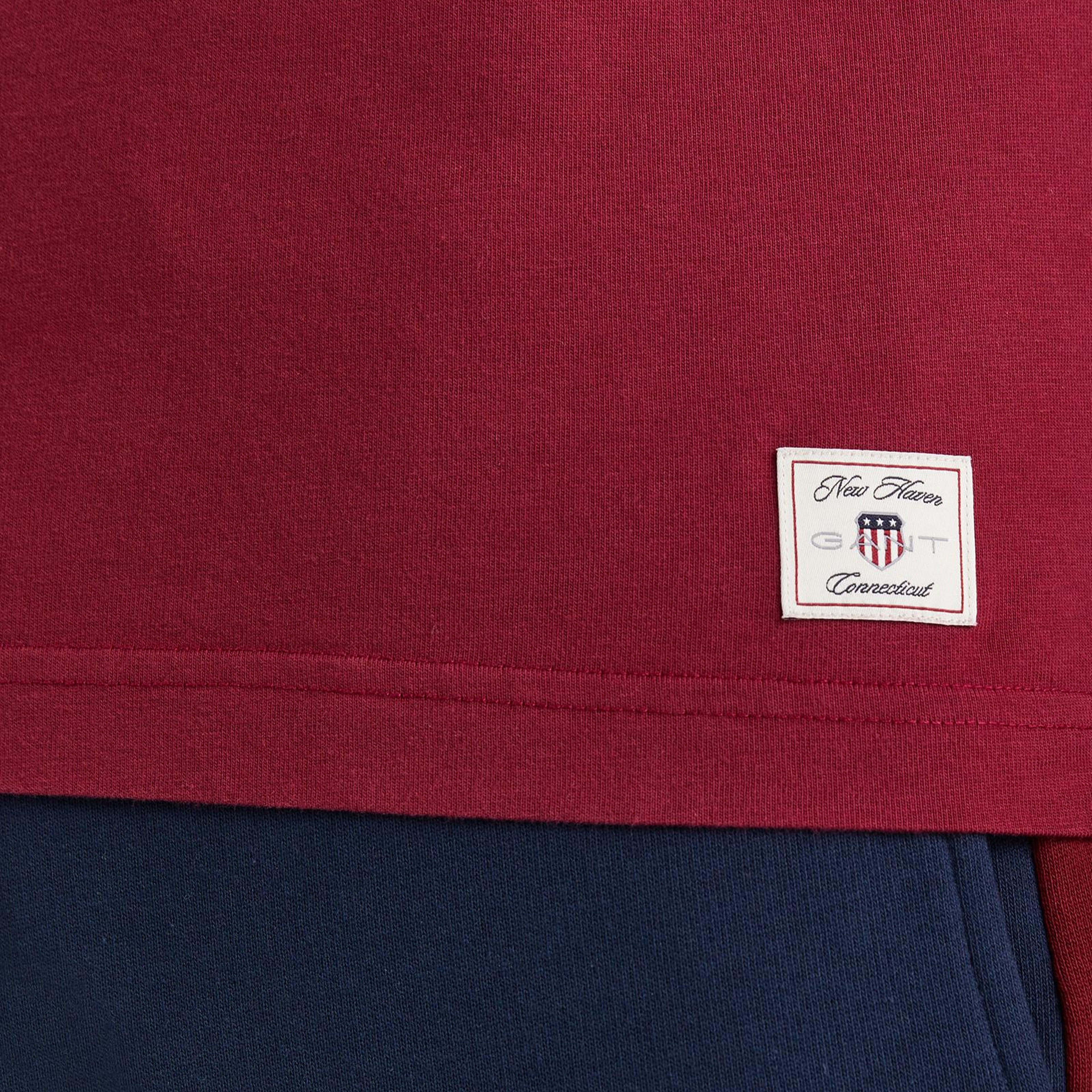 GANT Erkek Bordo Regular Fit Bisiklet Yaka T-Shirt