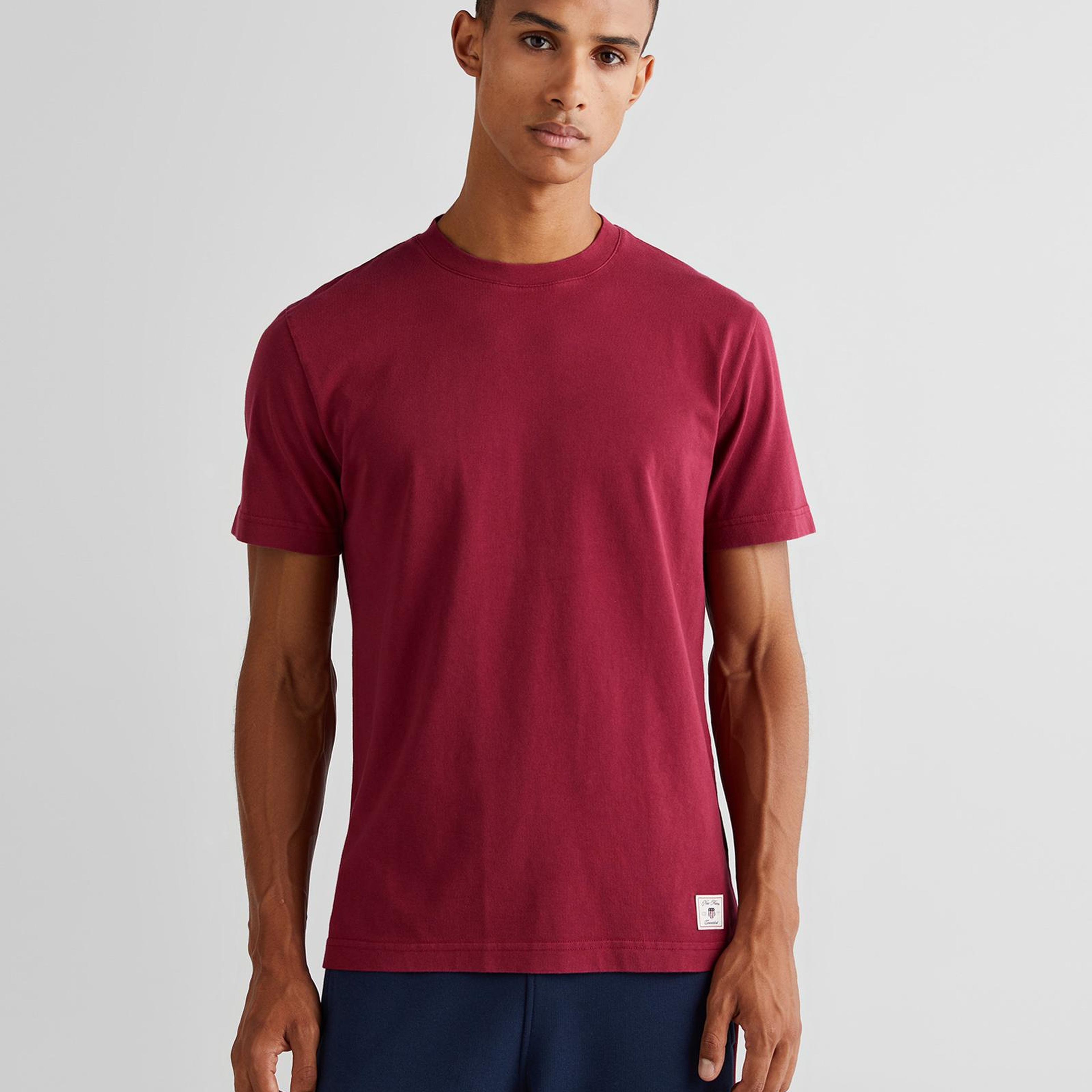 GANT Erkek Bordo Regular Fit Bisiklet Yaka T-Shirt