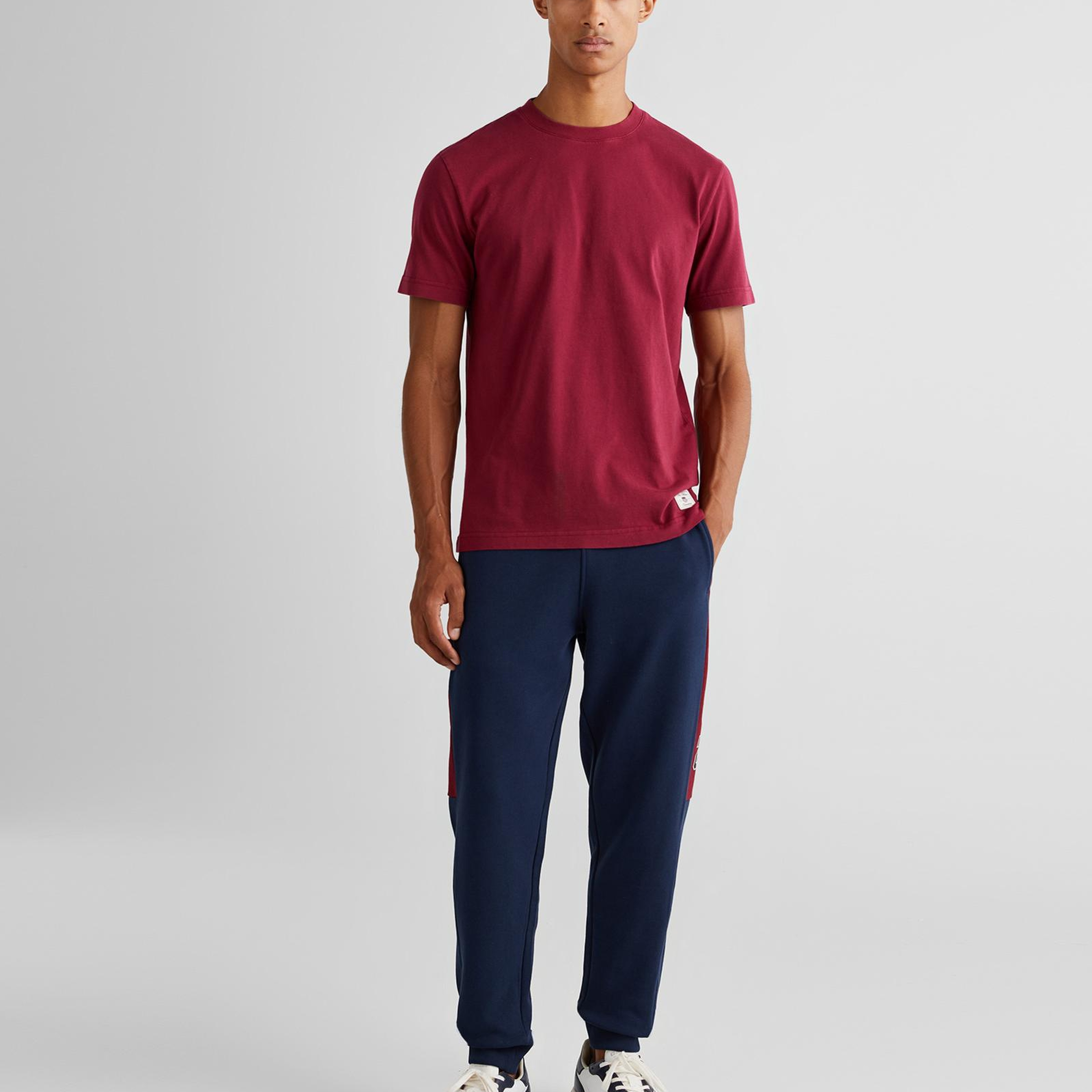 GANT Erkek Bordo Regular Fit Bisiklet Yaka T-Shirt
